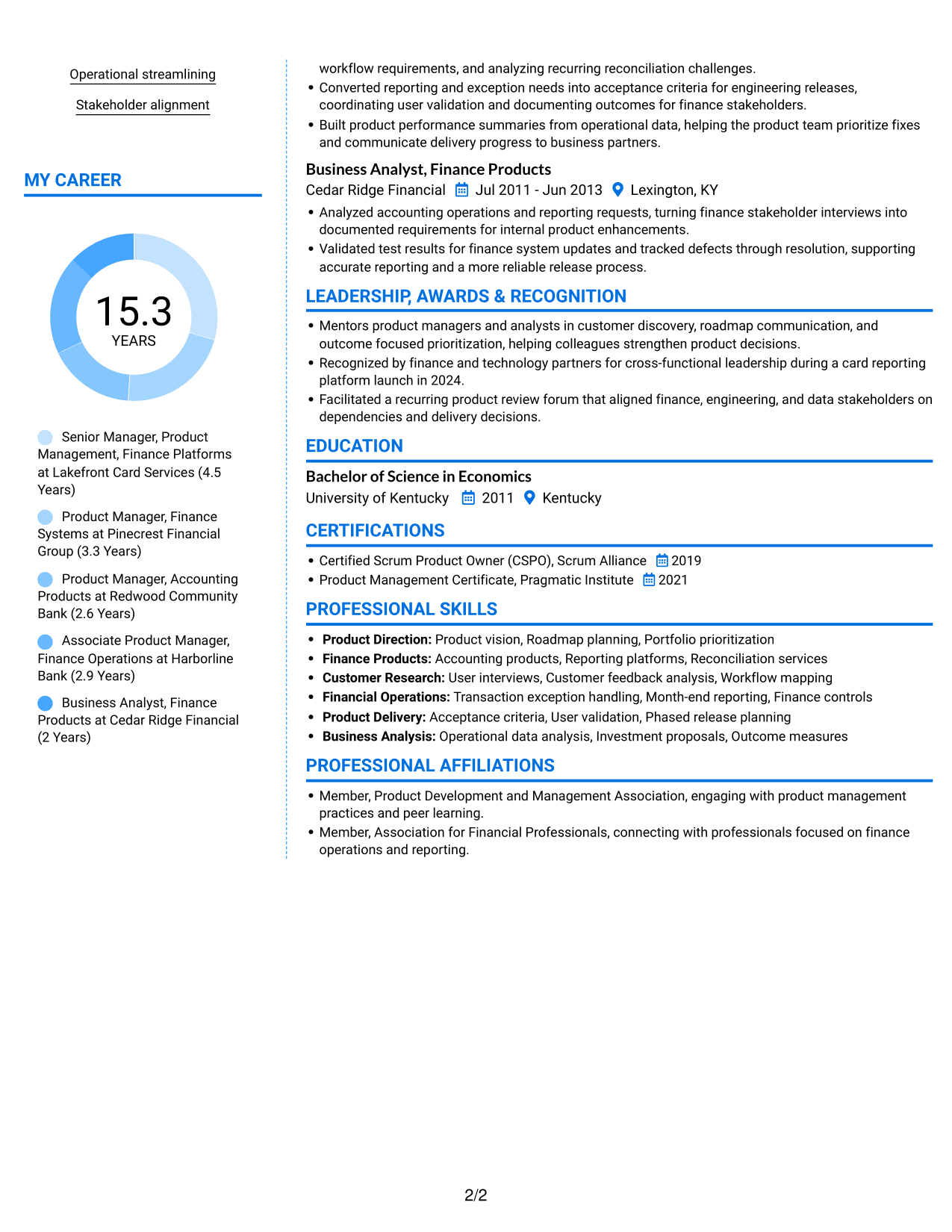 Resume example — page 2