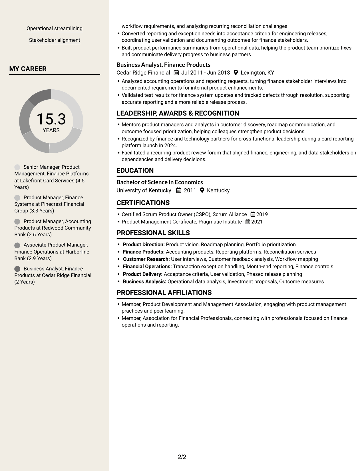 Resume example — page 2