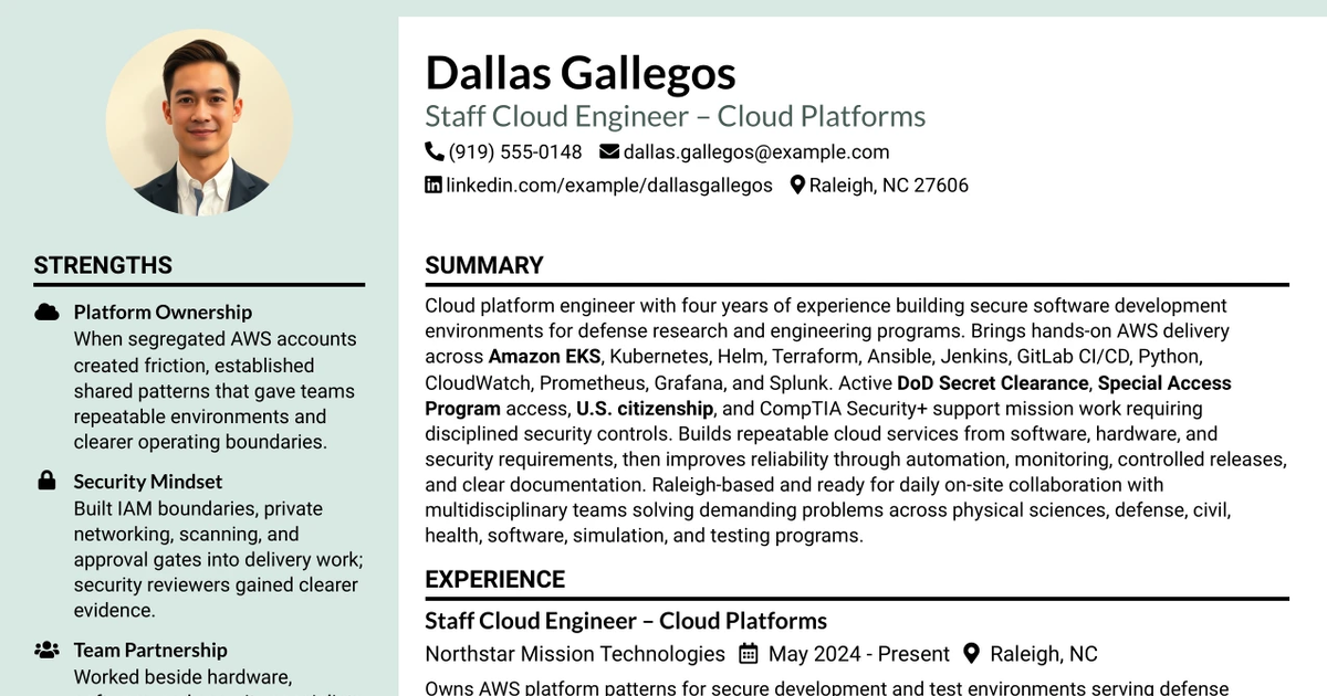 33 Staff Cloud Engineer – Cloud Platforms Resume Templates with Example 2026 (ATS-Optimized)