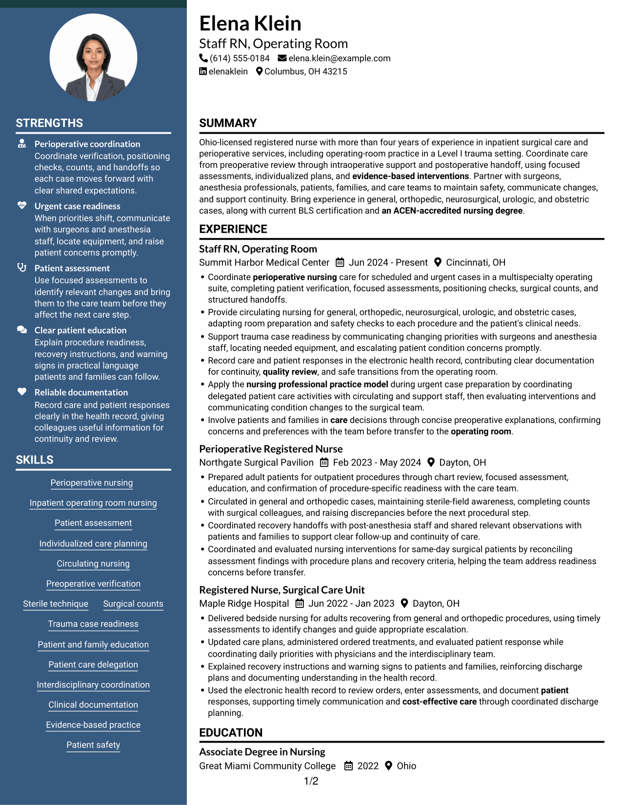 Resume example — page 1
