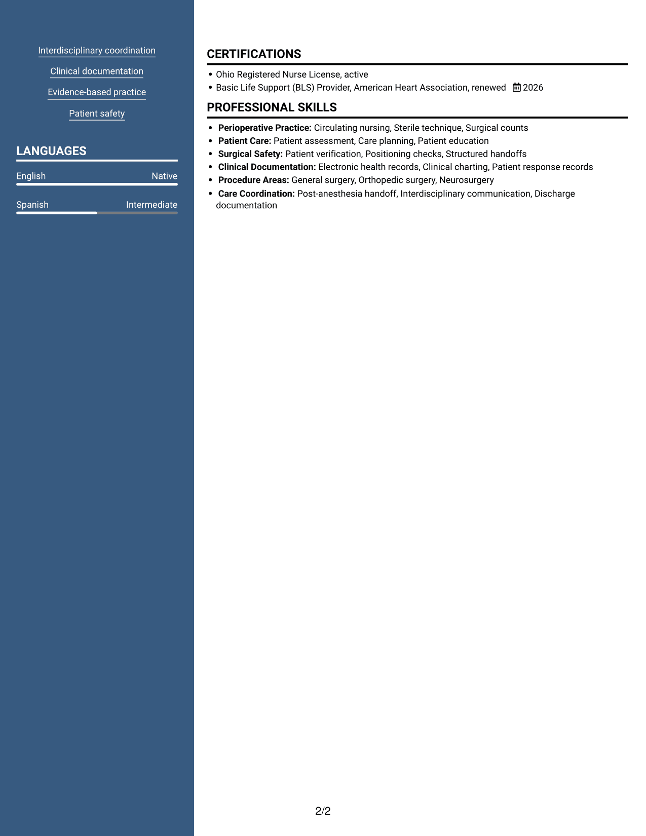 Resume example — page 2