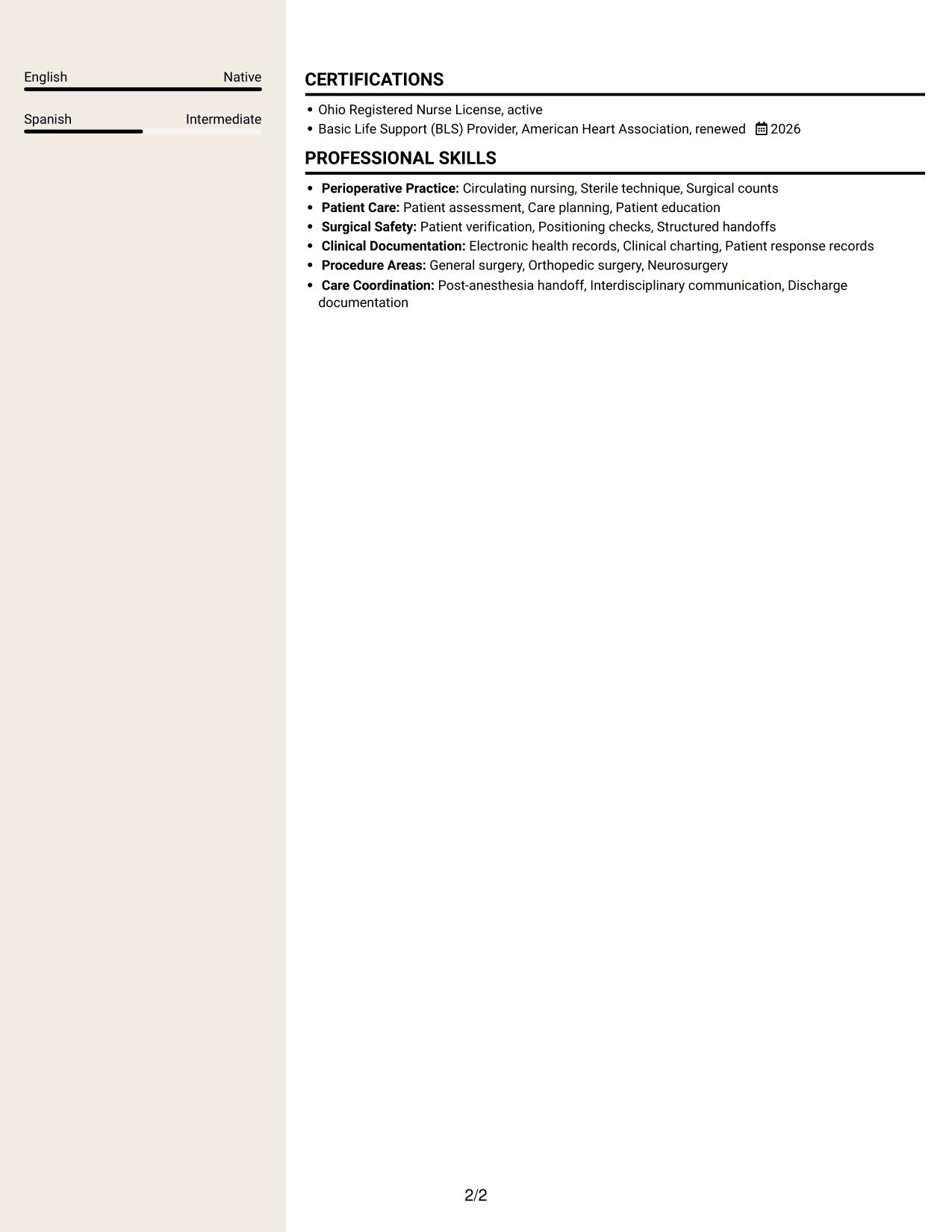 Resume example — page 2