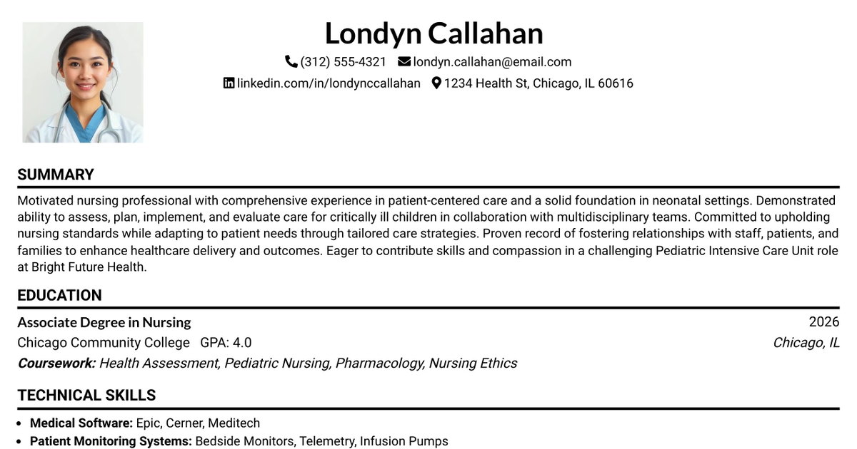 33 Staff Nurse (RN) PICU Resume Templates with Example 2026 (ATS-Optimized)