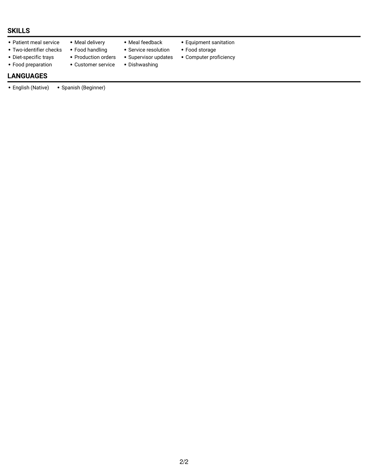 Resume example — page 2
