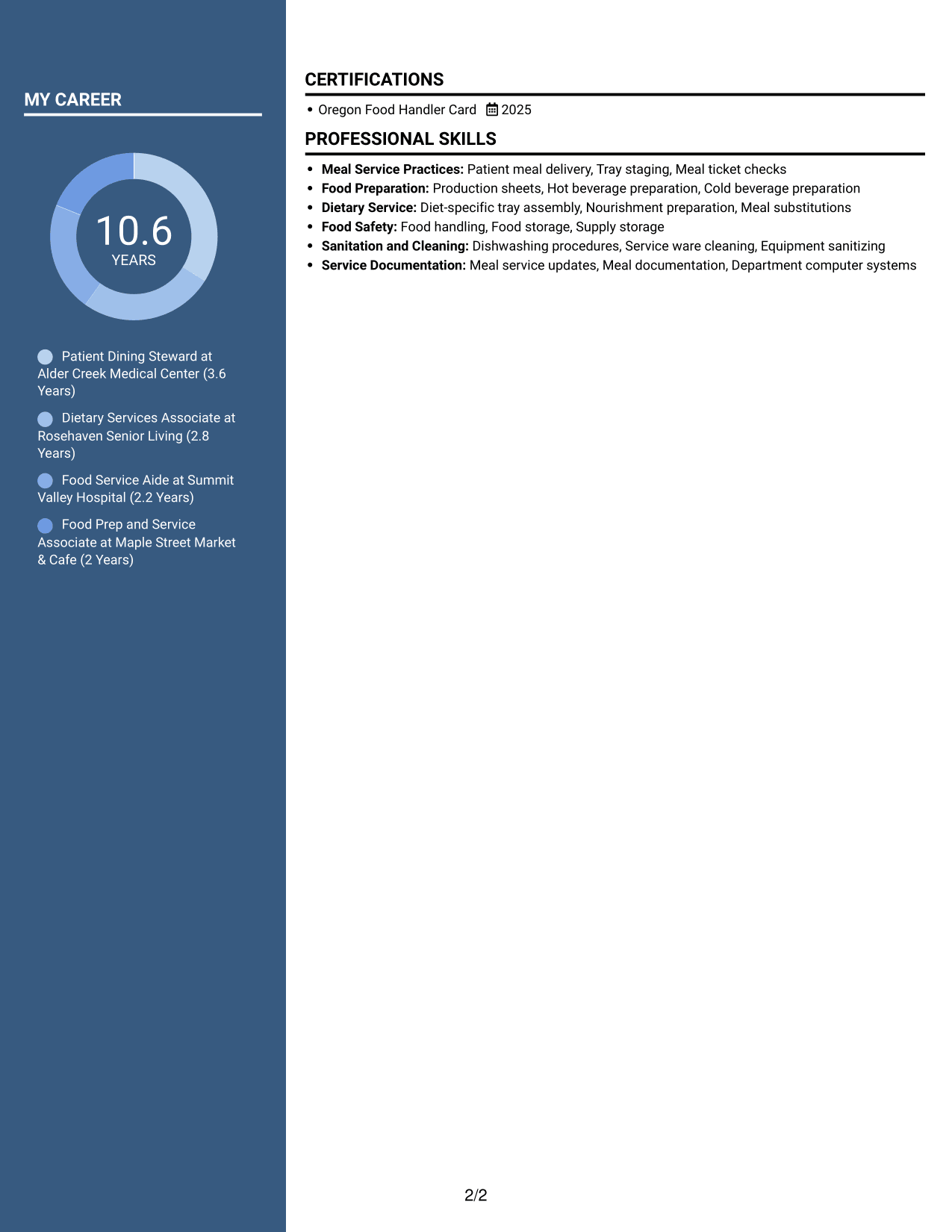 Resume example — page 2