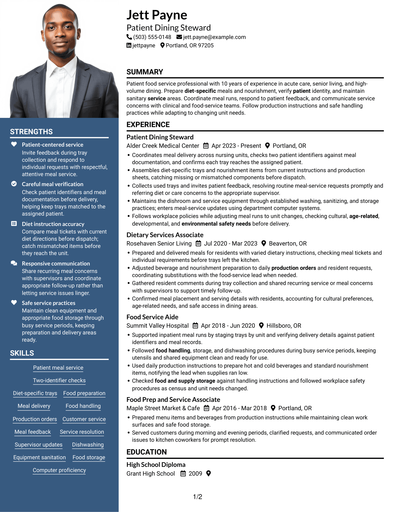 Resume example — page 1