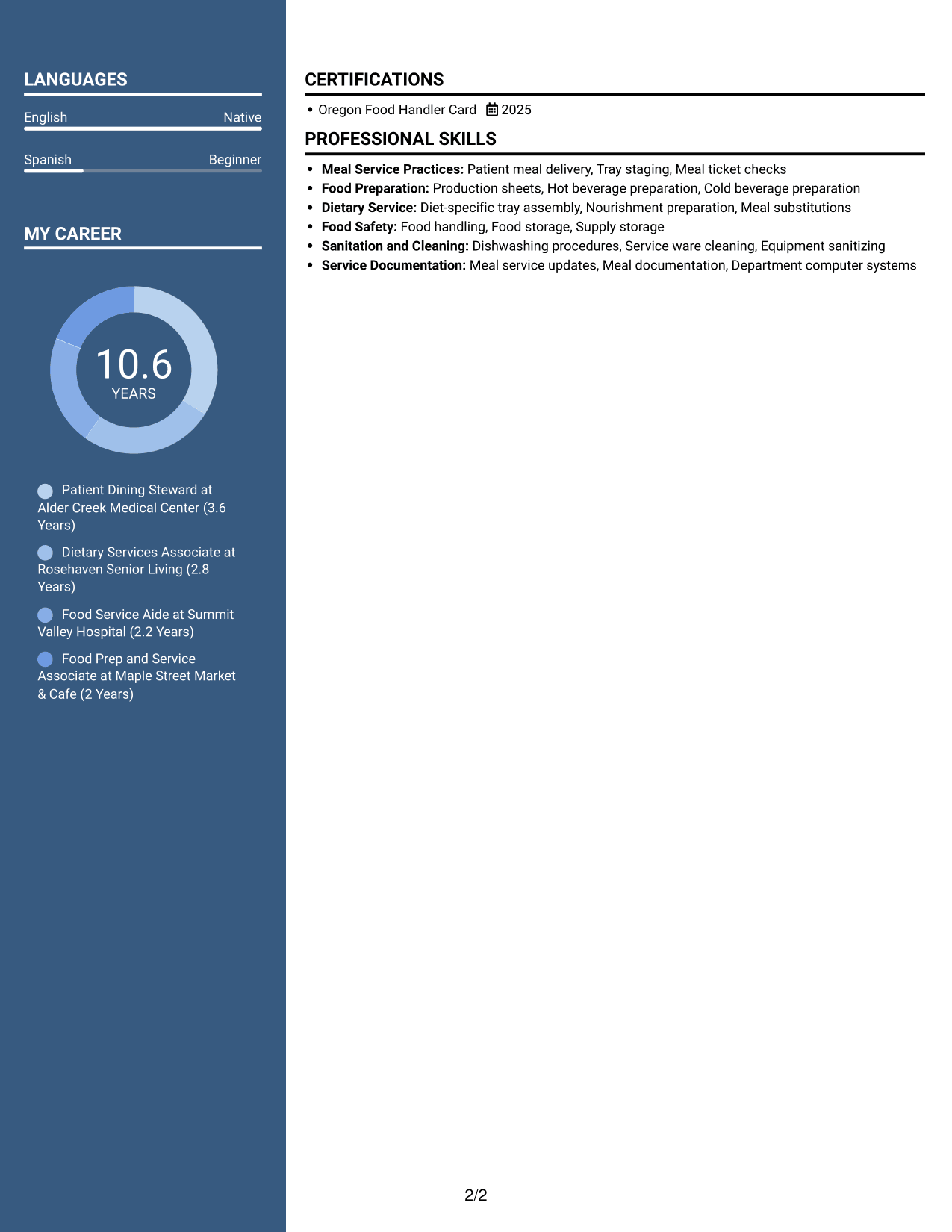 Resume example — page 2