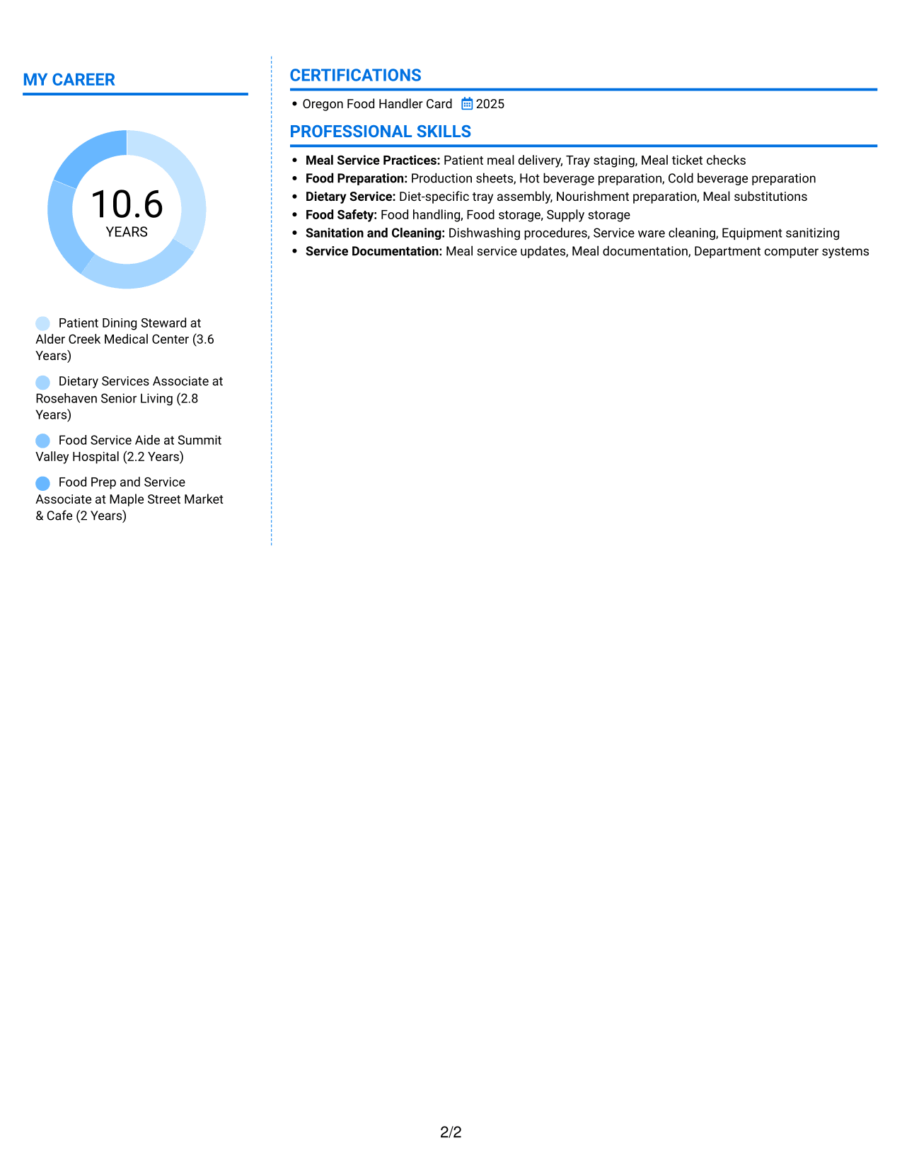Resume example — page 2