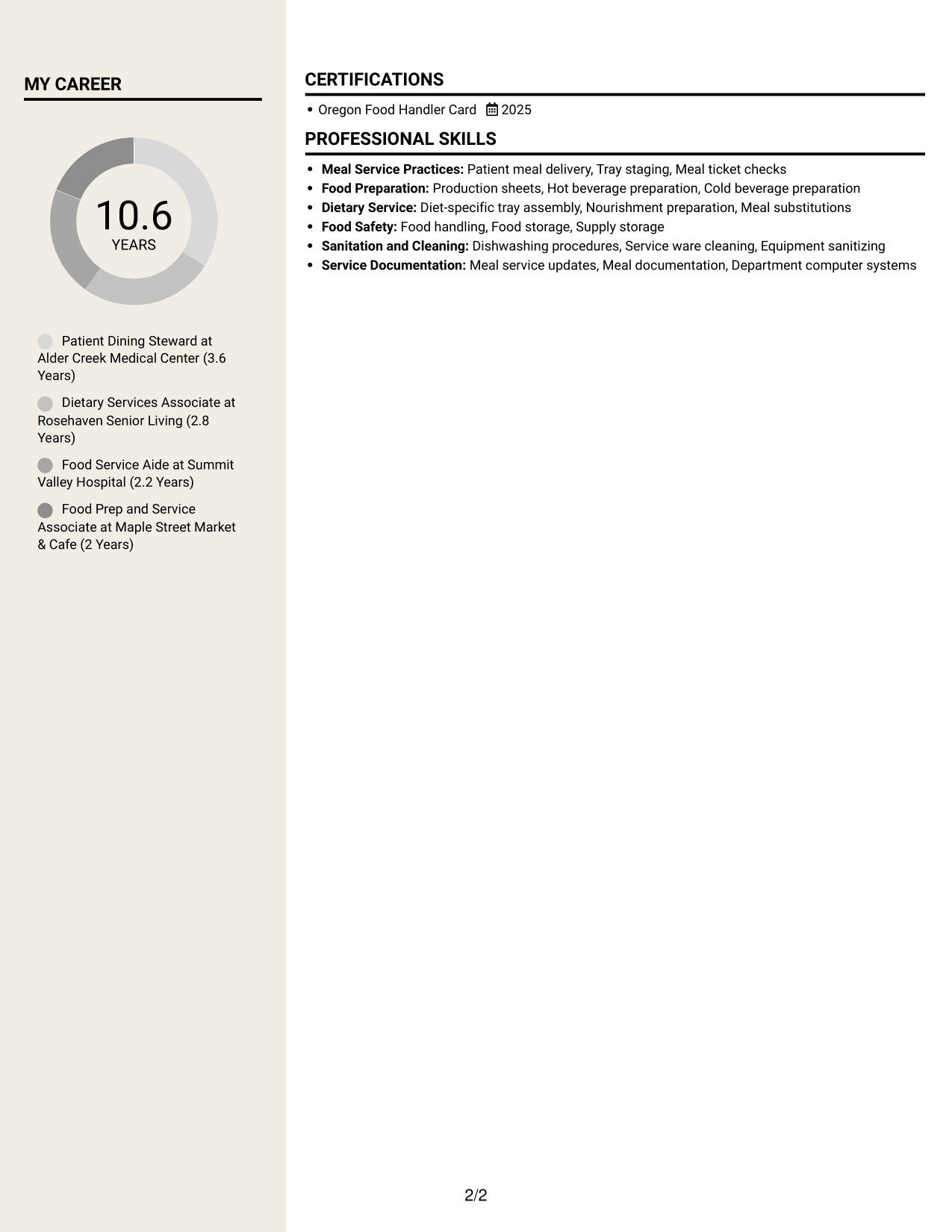 Resume example — page 2