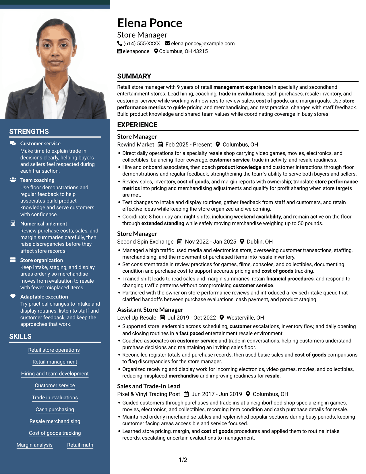Resume example — page 1