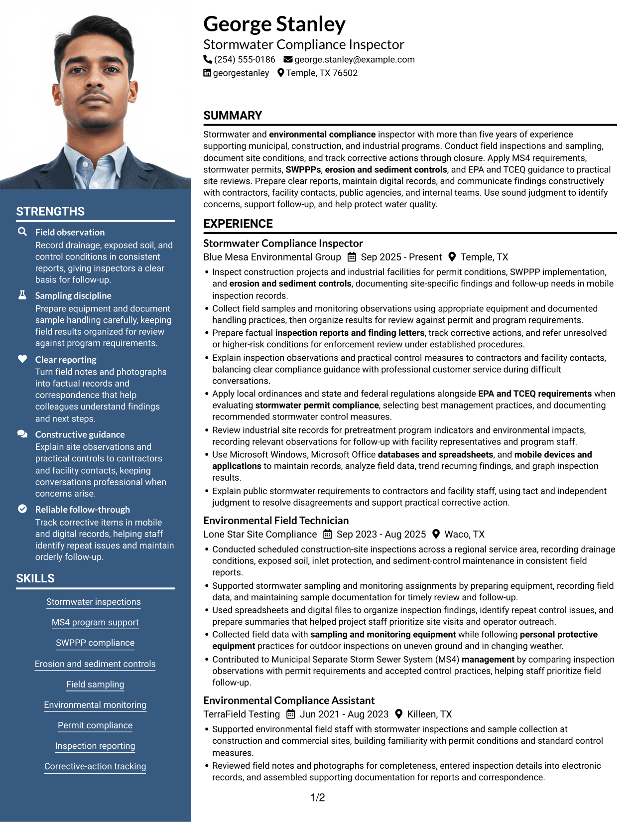 Resume example — page 1