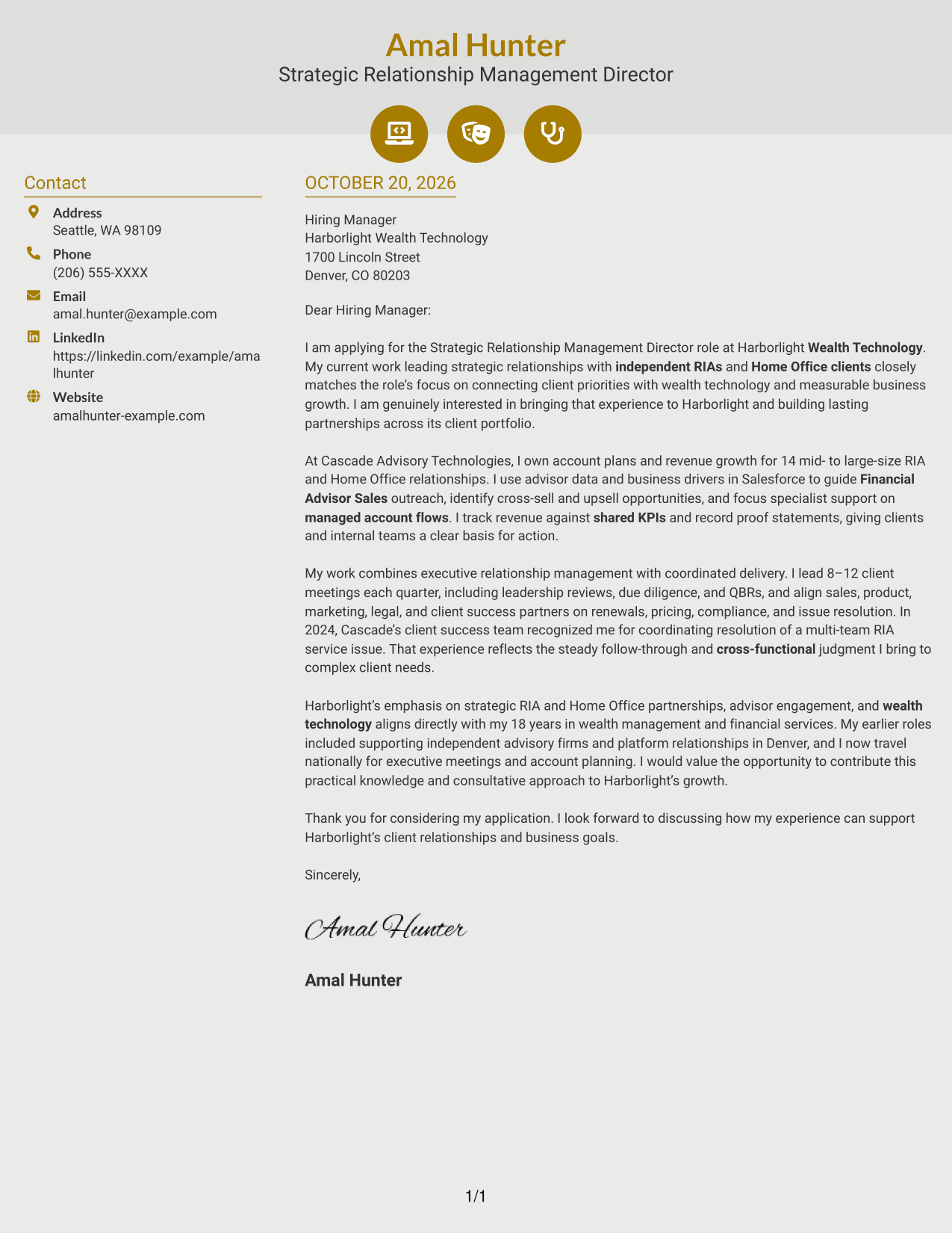 Cover letter example — page 1