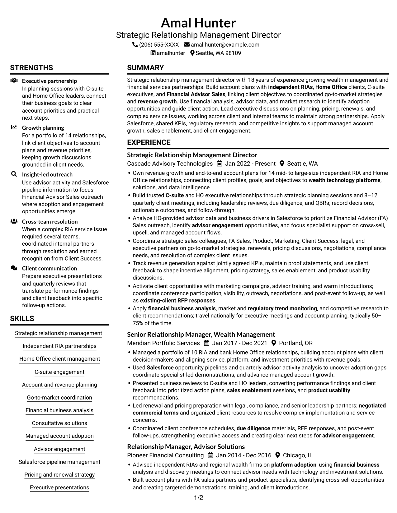 Resume example — page 1