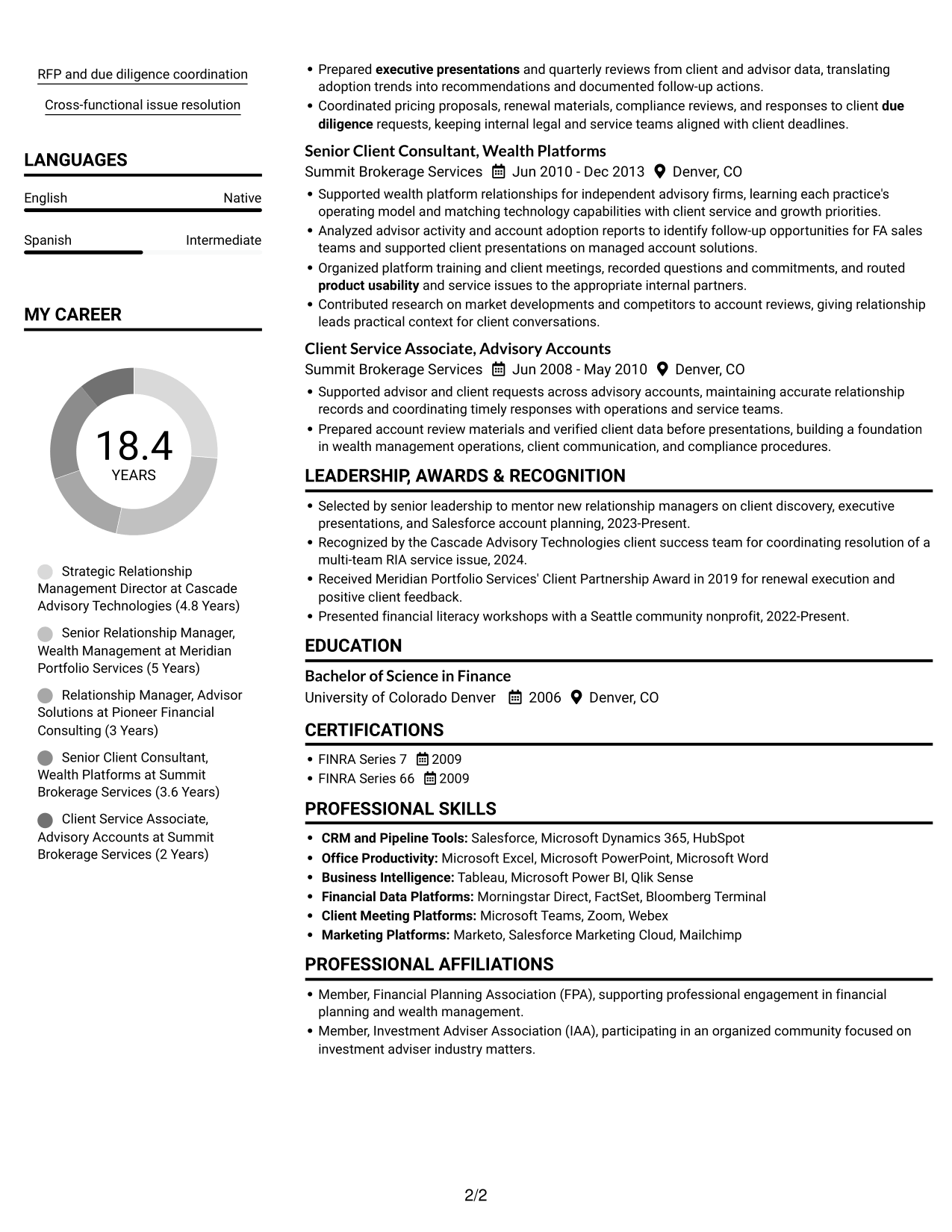 Resume example — page 2