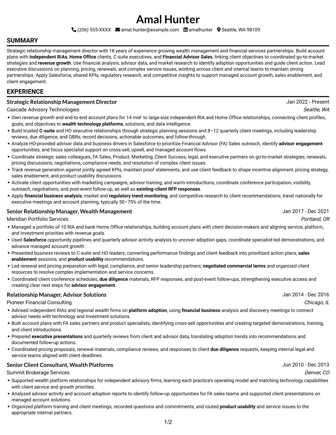 Resume example — page 1