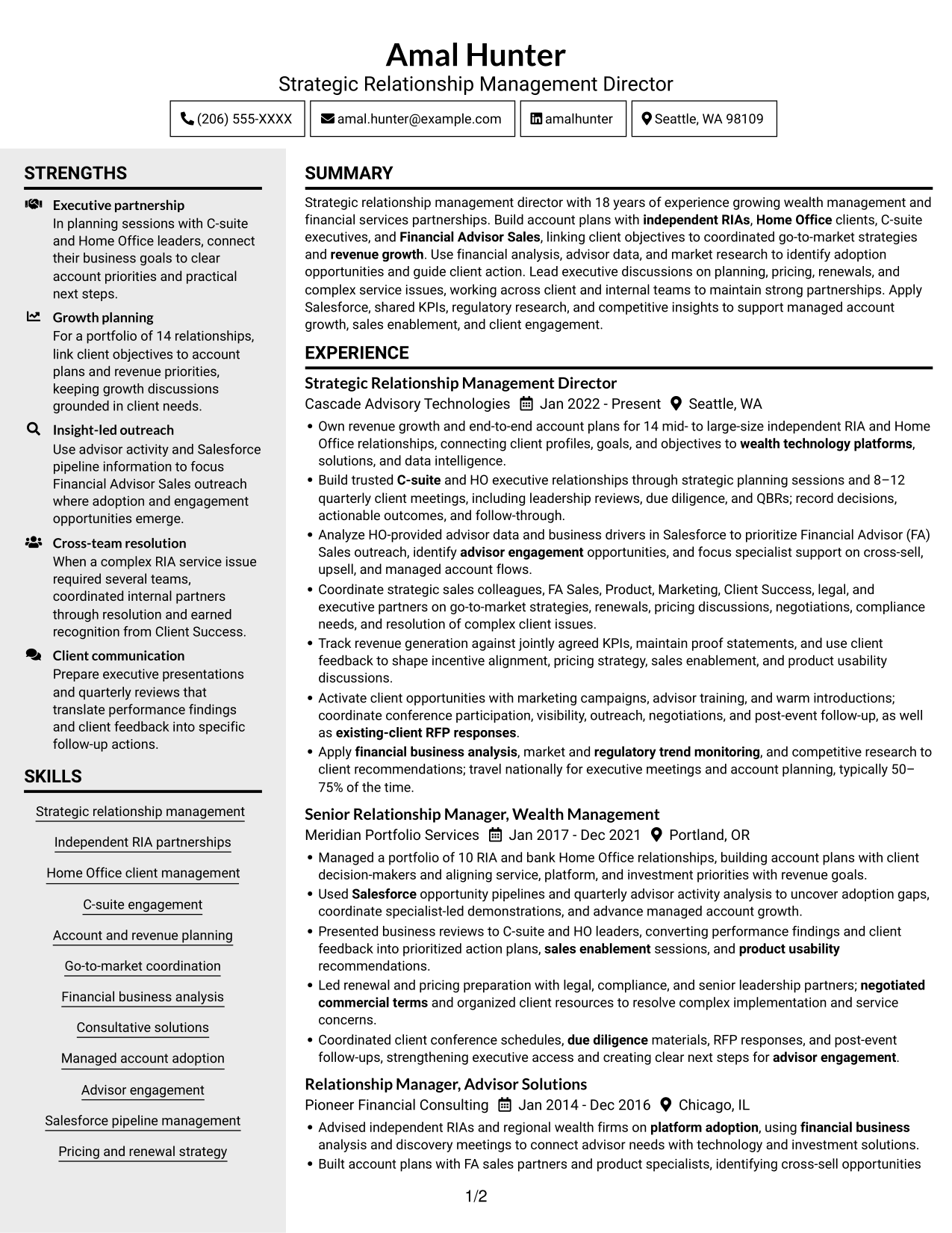 Resume example — page 1