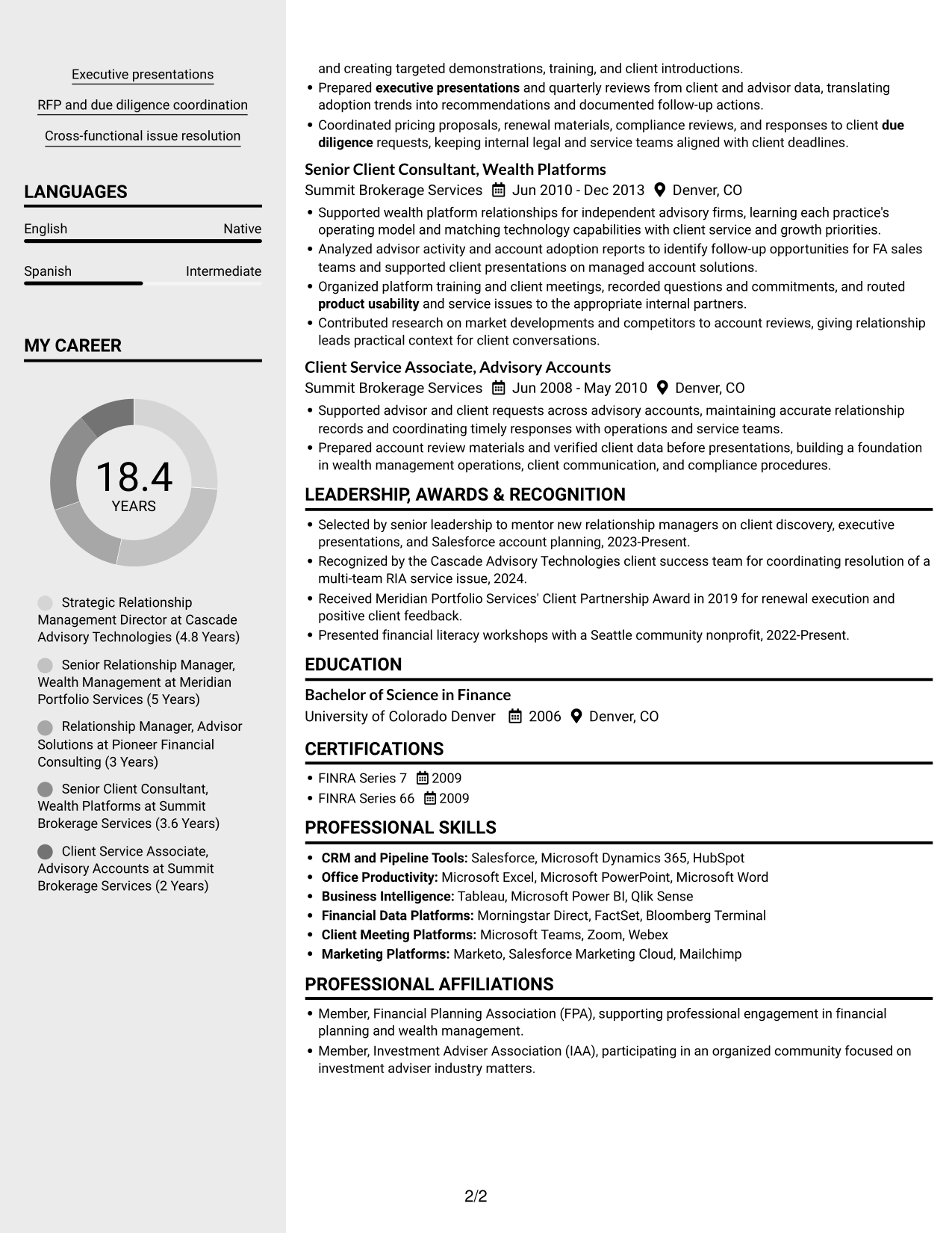 Resume example — page 2
