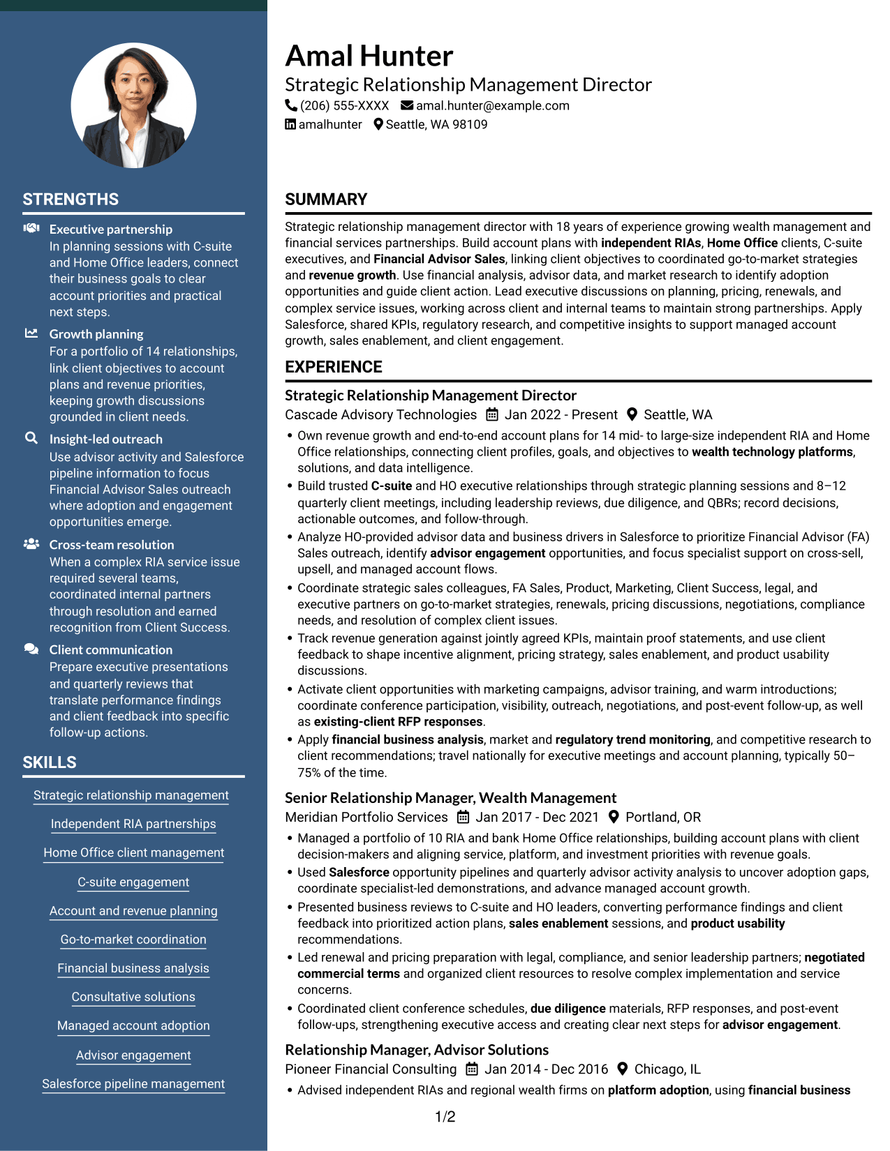 Resume example — page 1