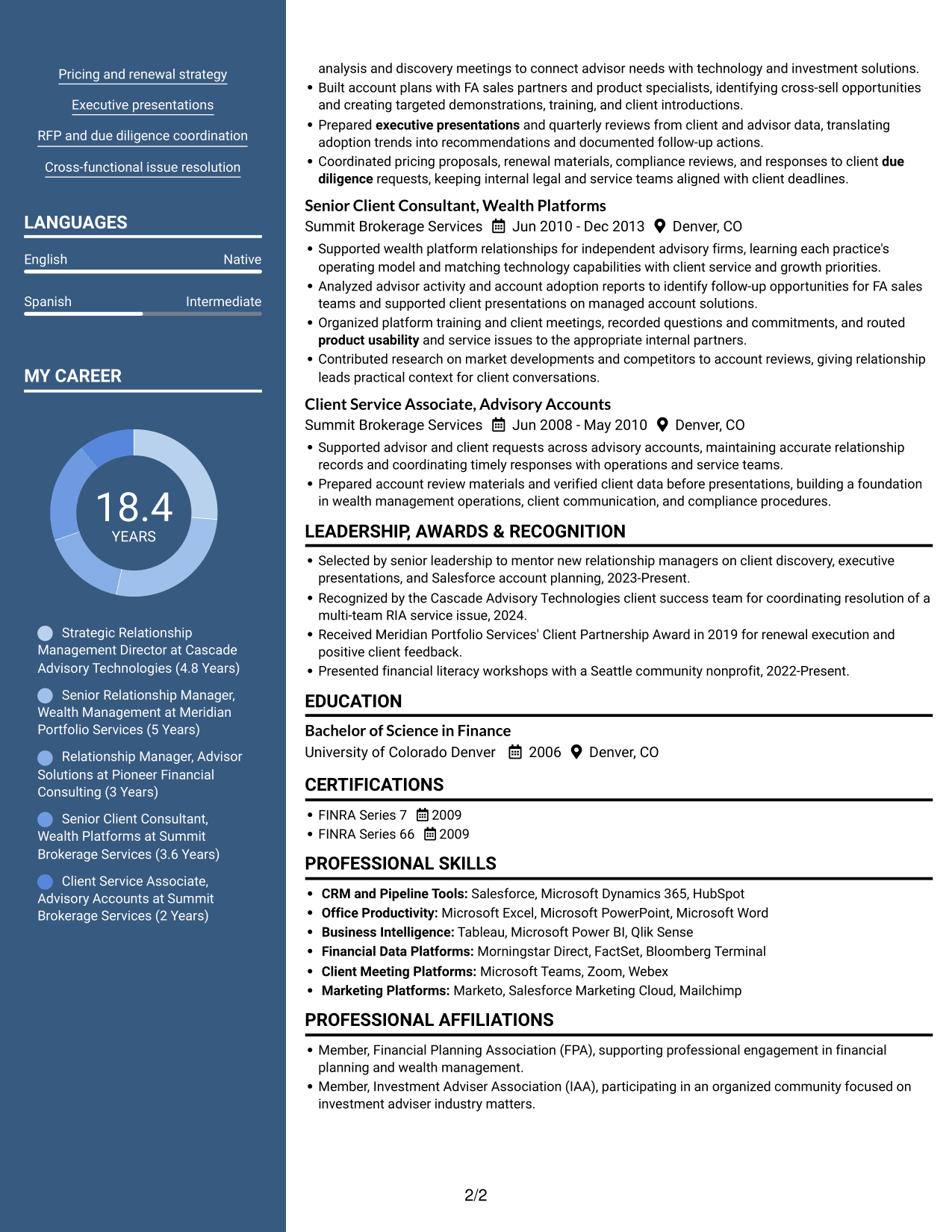 Resume example — page 2