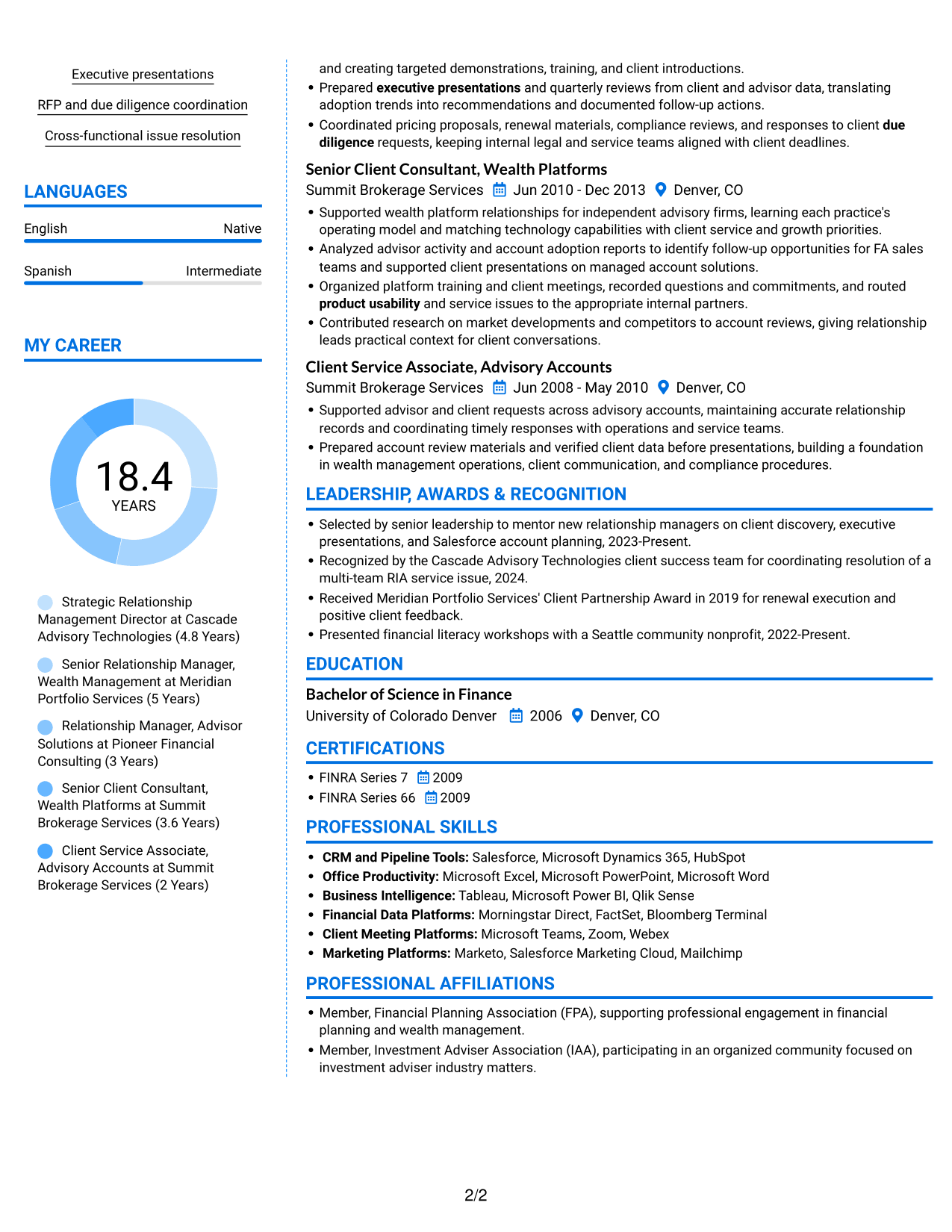 Resume example — page 2