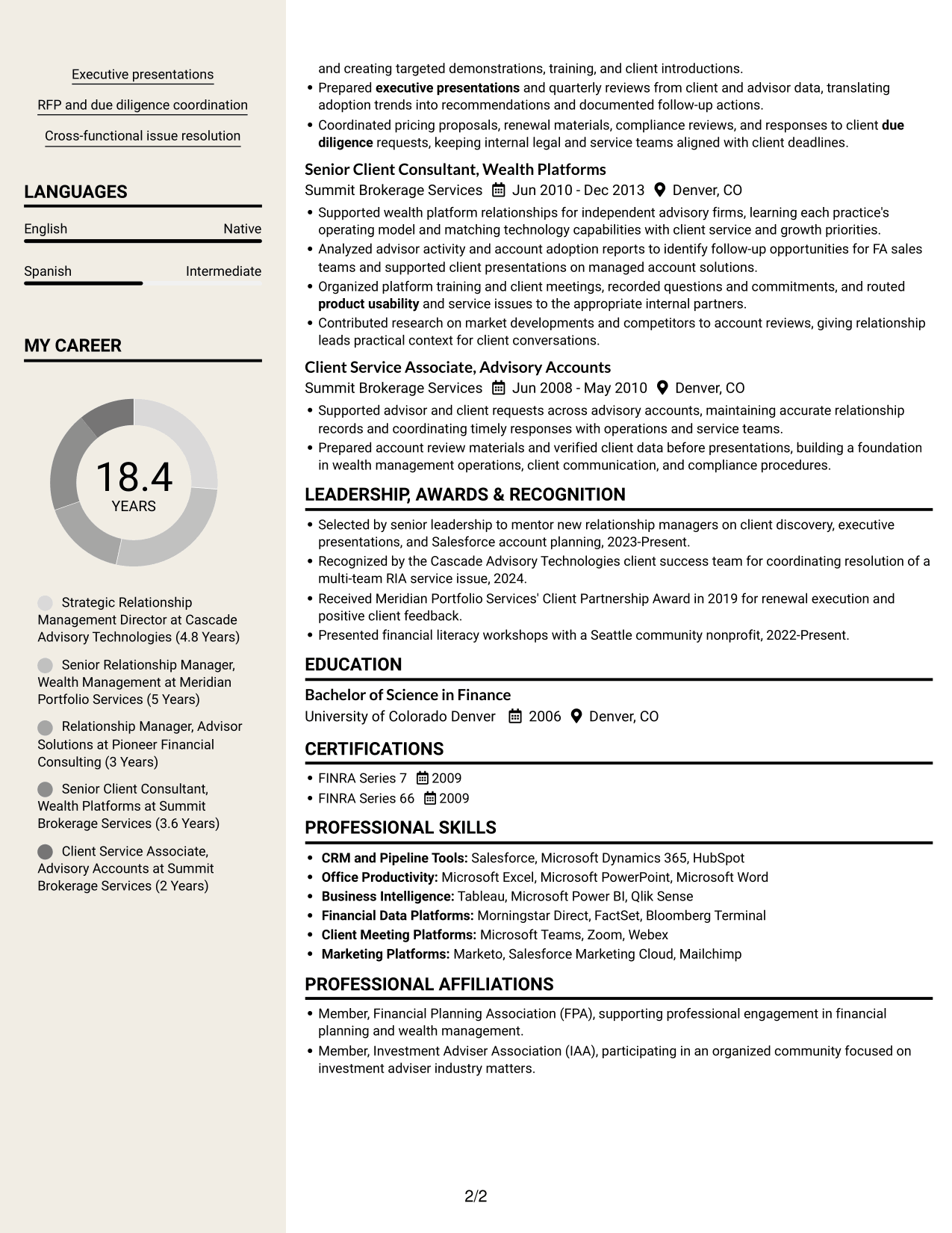Resume example — page 2