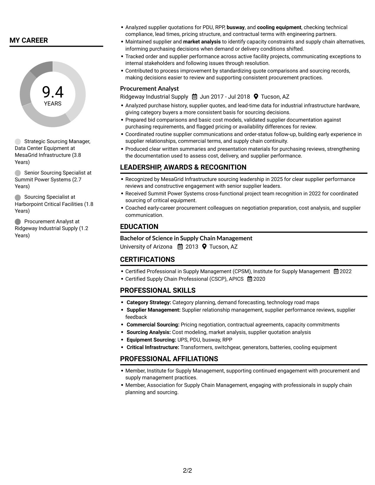 Resume example — page 2