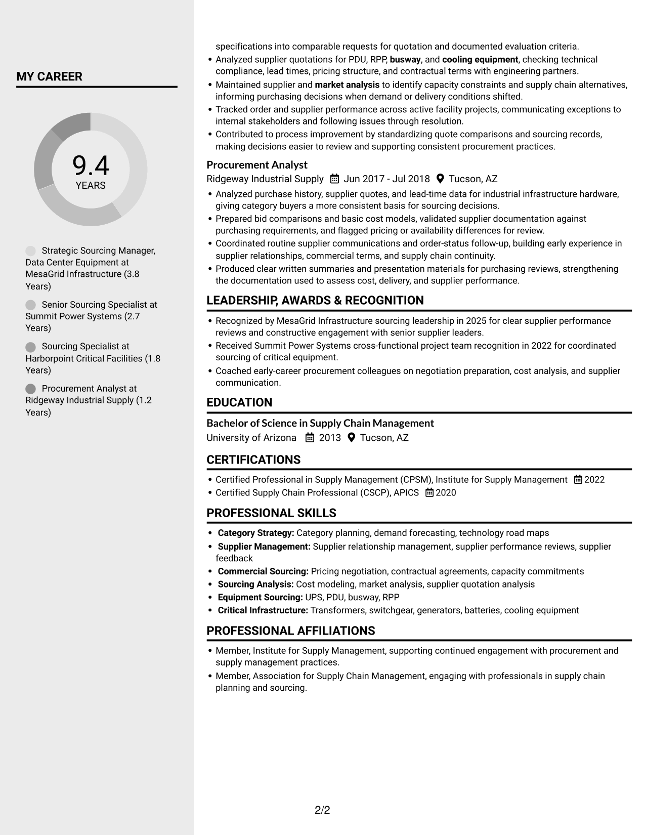 Resume example — page 2