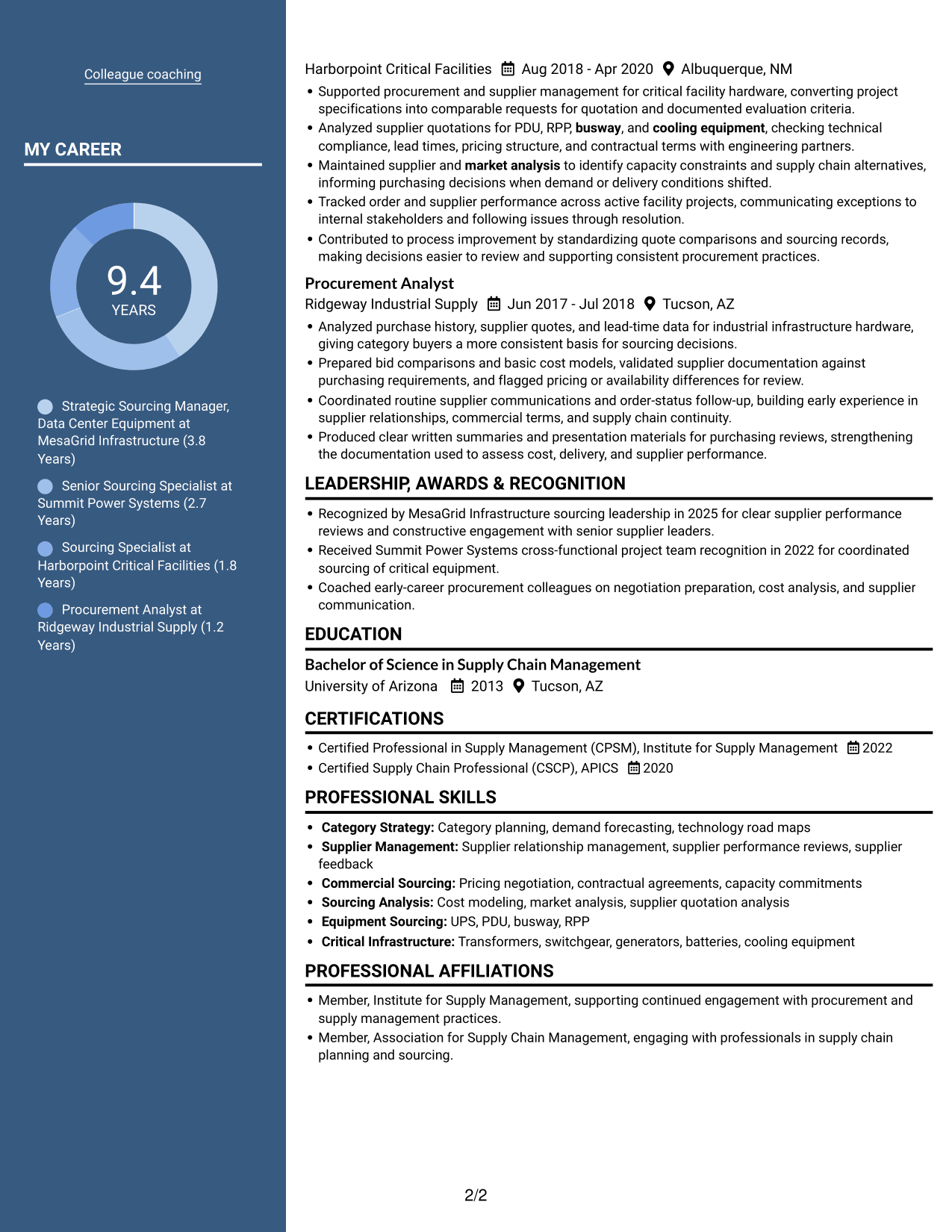 Resume example — page 2