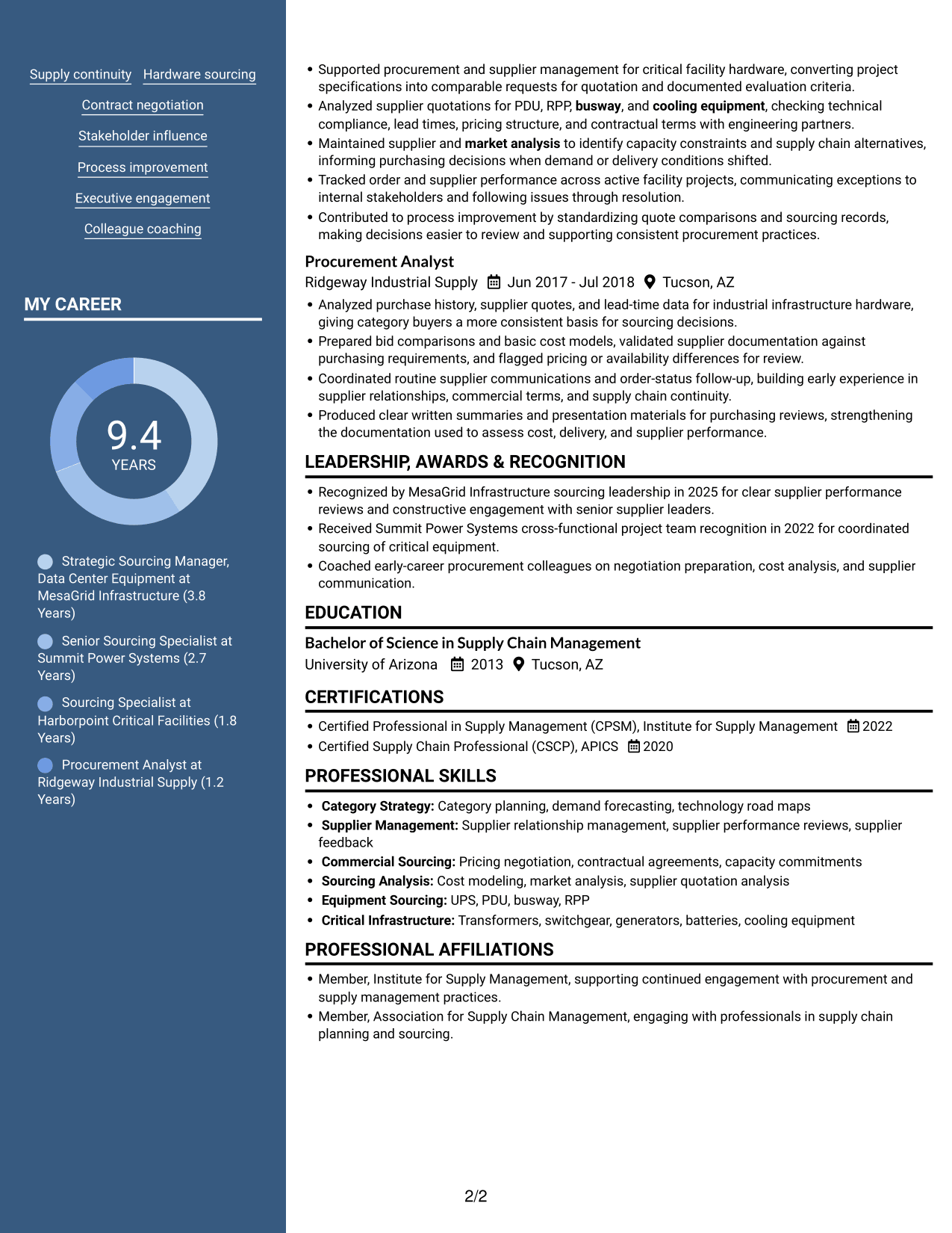 Resume example — page 2
