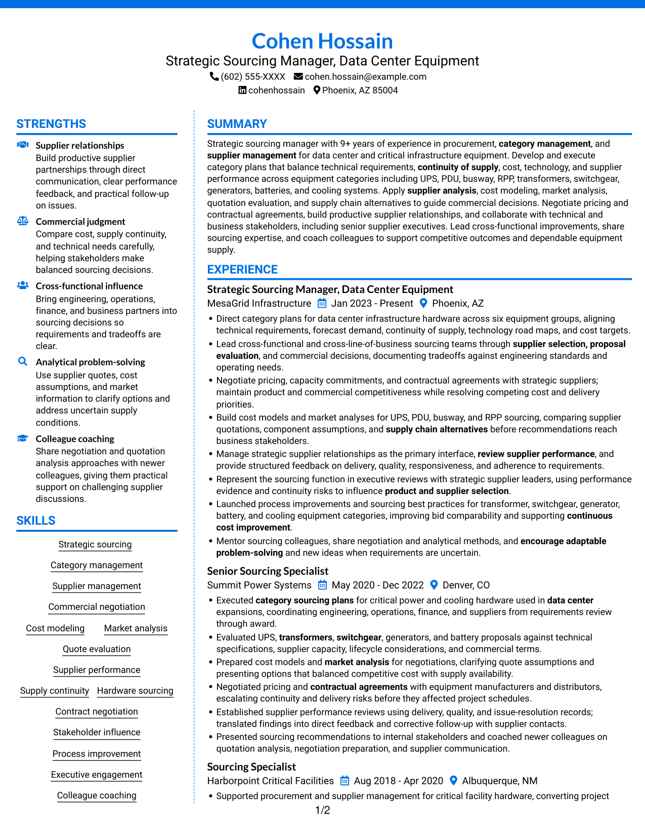Resume example — page 1