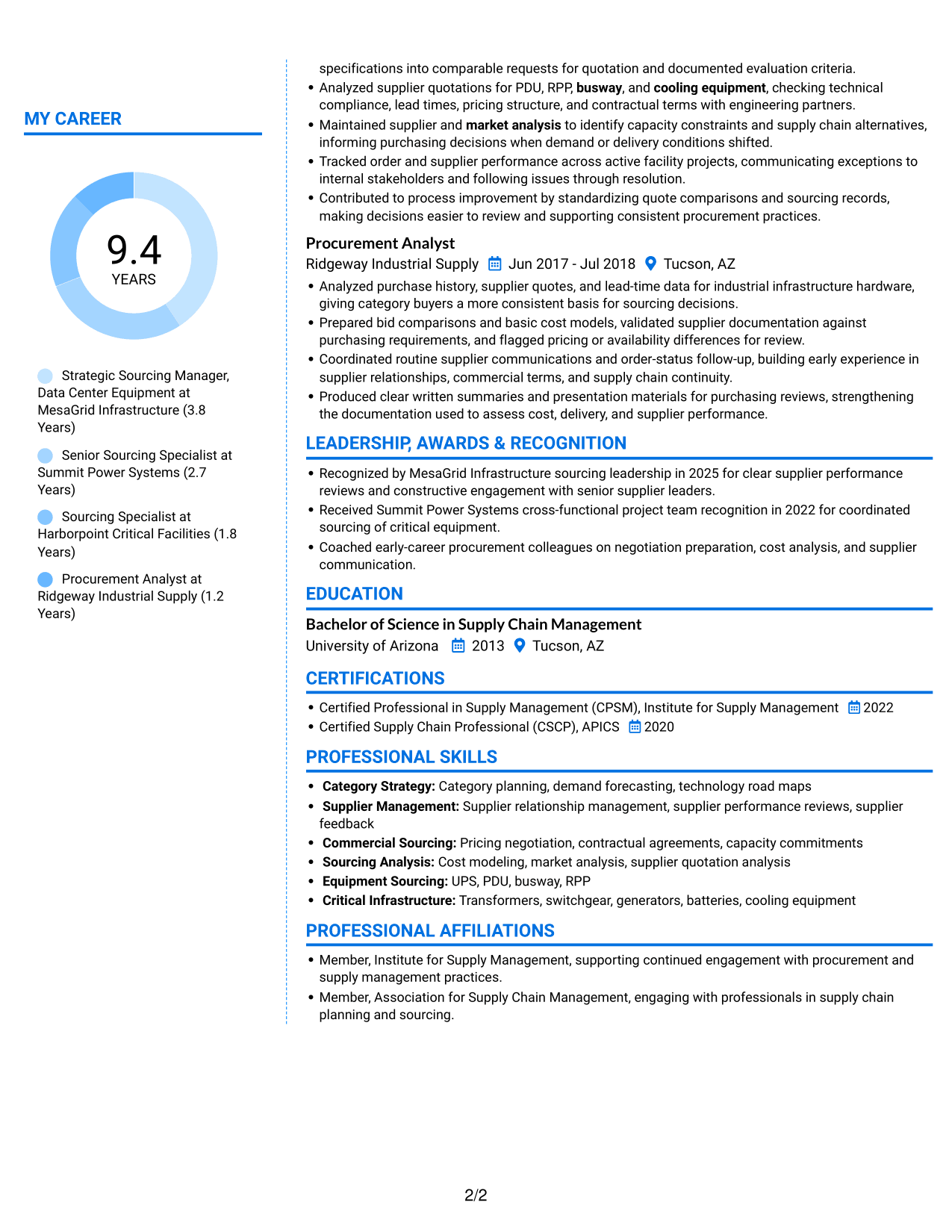 Resume example — page 2