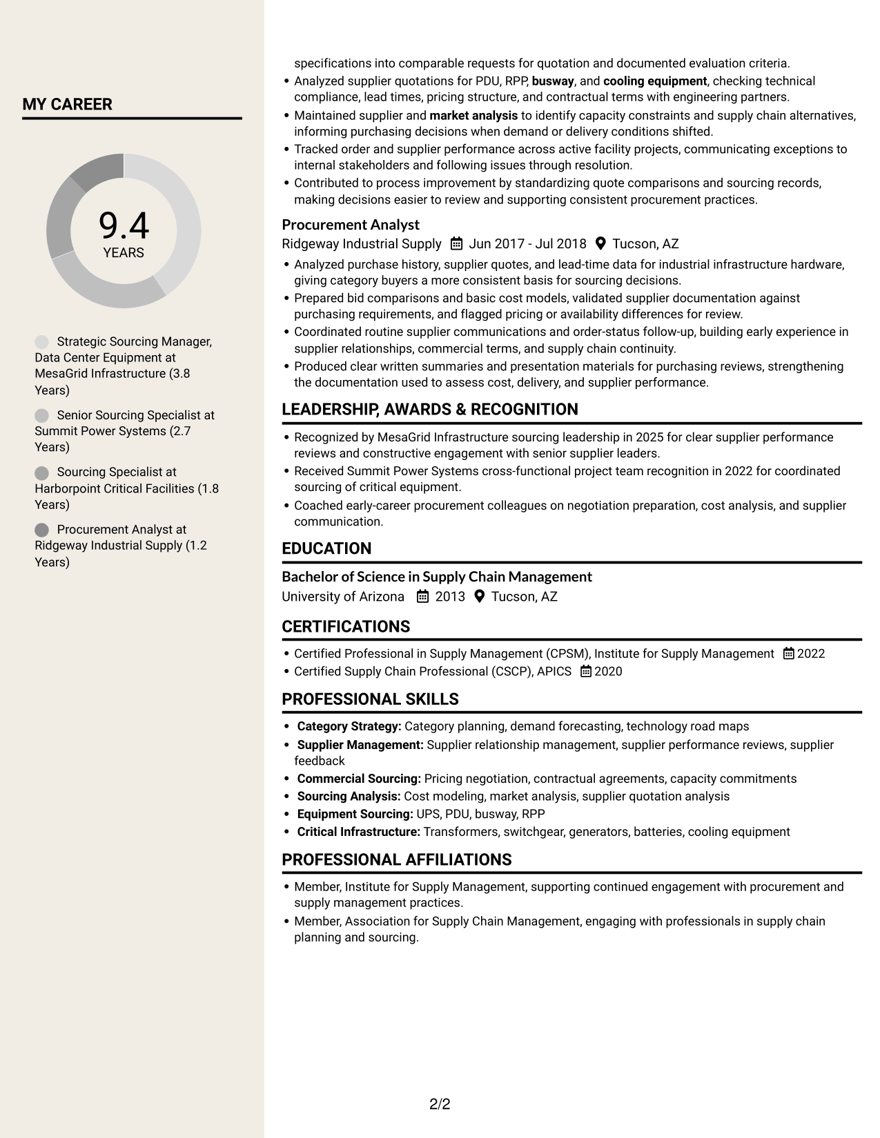 Resume example — page 2
