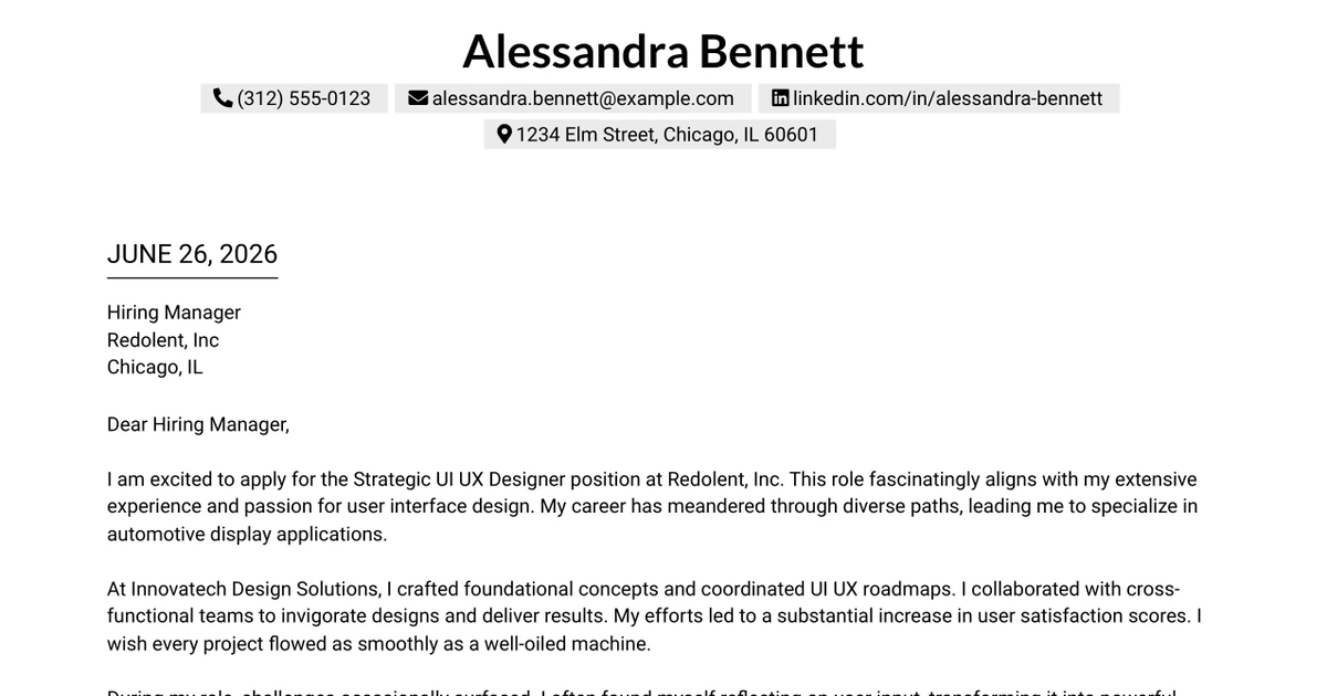 30+ Strategic UI UX Designer Cover Letter Templates with Example 2026