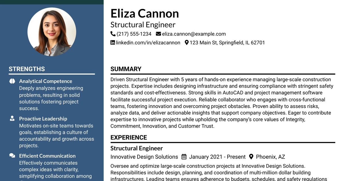33 Structural Engineer Resume Templates with Example 2026 (ATS-Optimized)