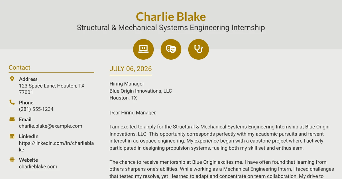 30+ Structural & Mechanical Systems Engineering Internship Cover Letter Templates with Example 2026