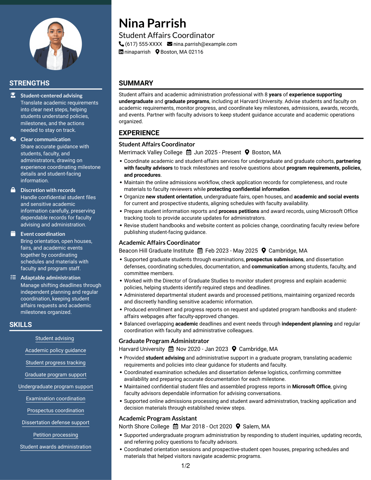 Resume example — page 1