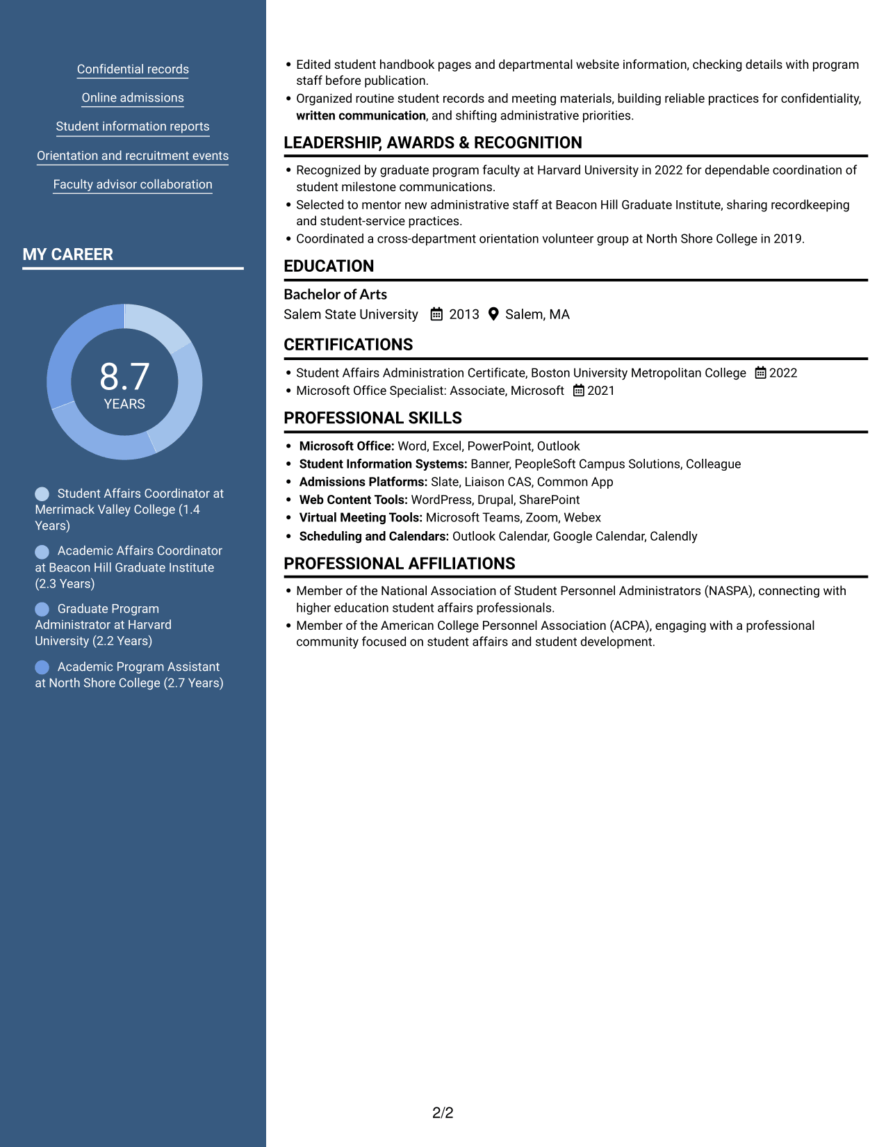 Resume example — page 2