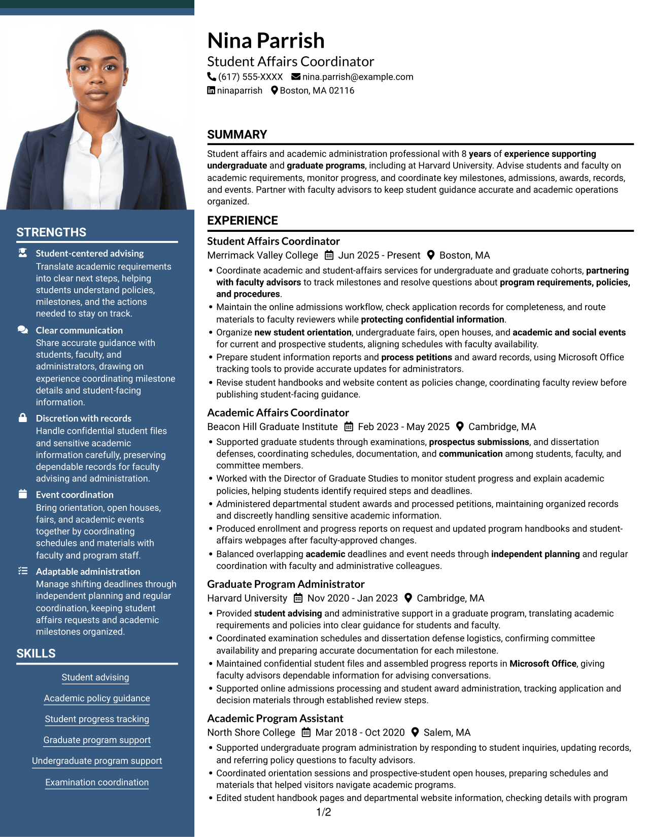 Resume example — page 1