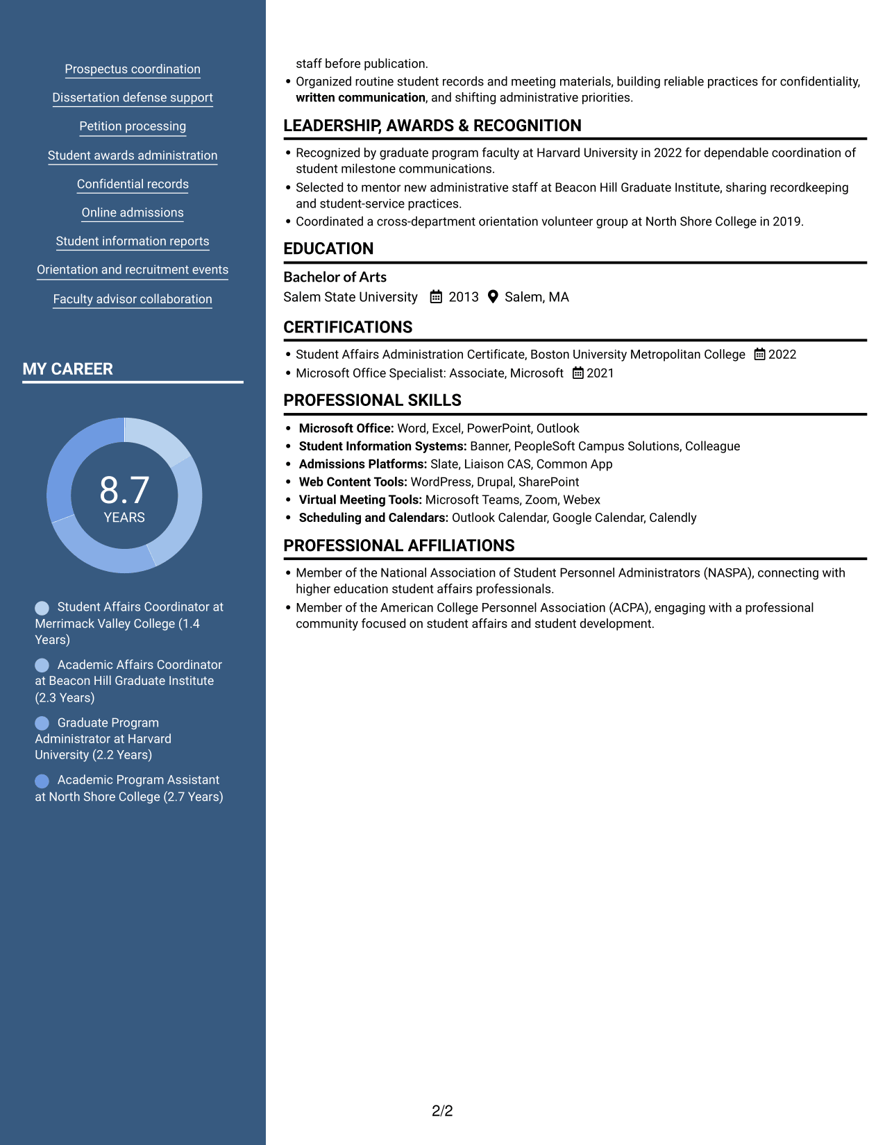 Resume example — page 2