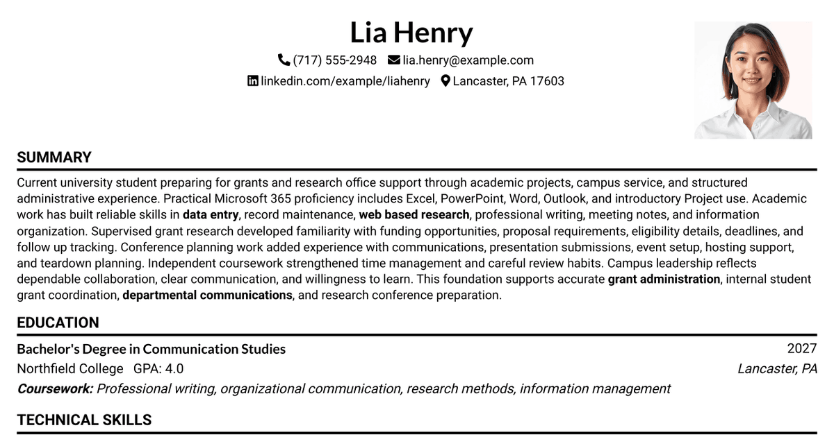 7 Student Worker - Grants & Research Office Support Resume Templates with Example