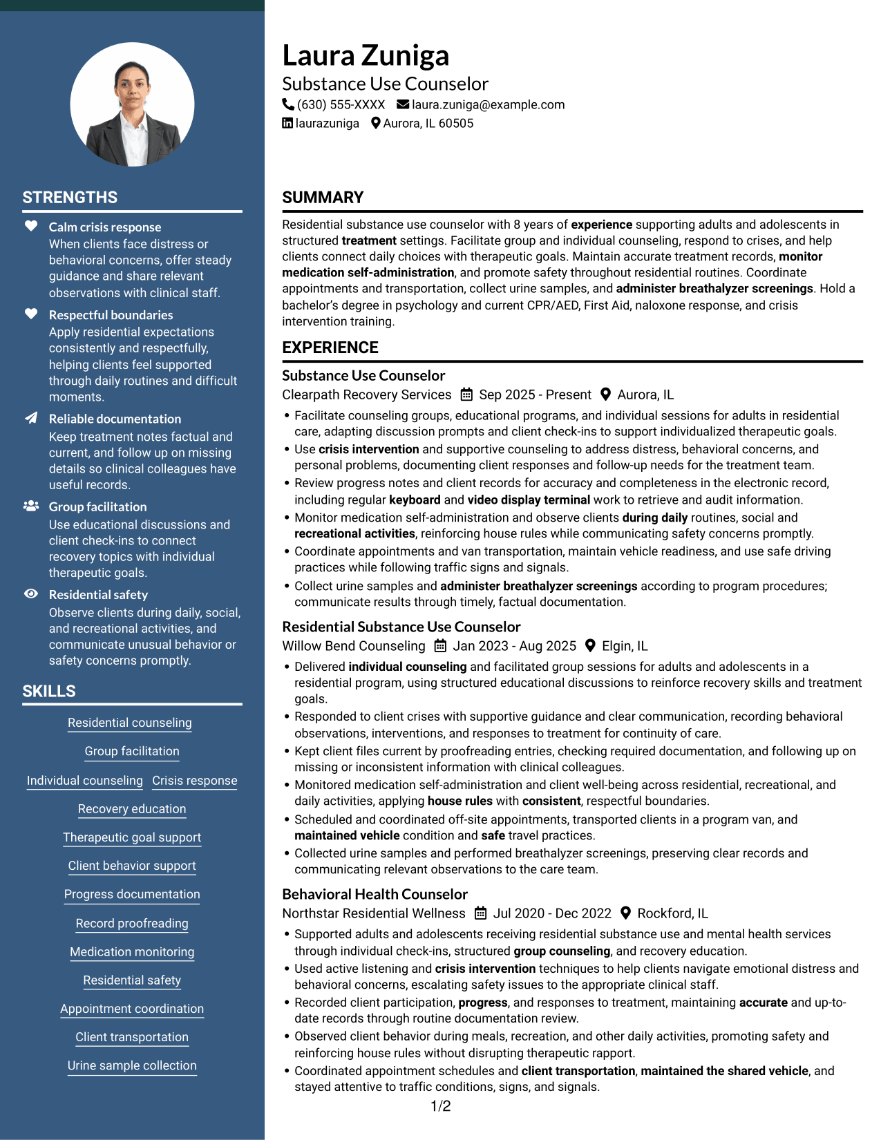 Resume example — page 1