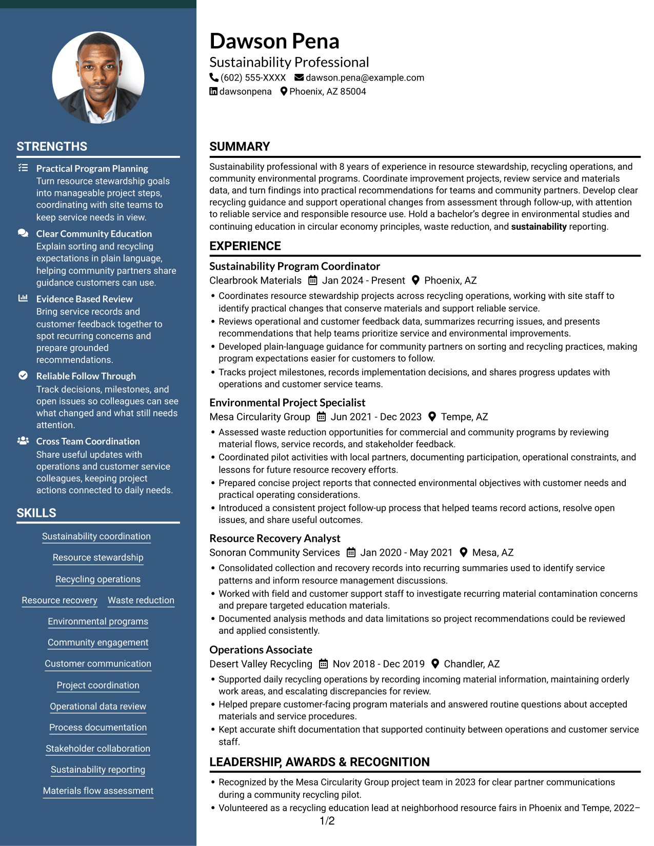 Resume example — page 1