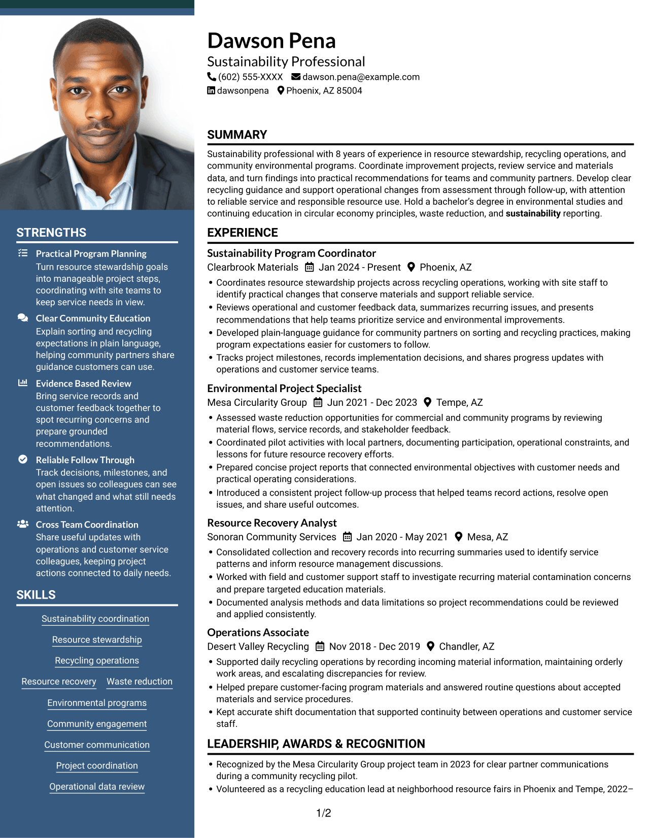 Resume example — page 1