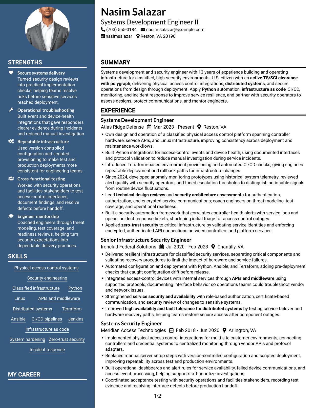 Resume example — page 1