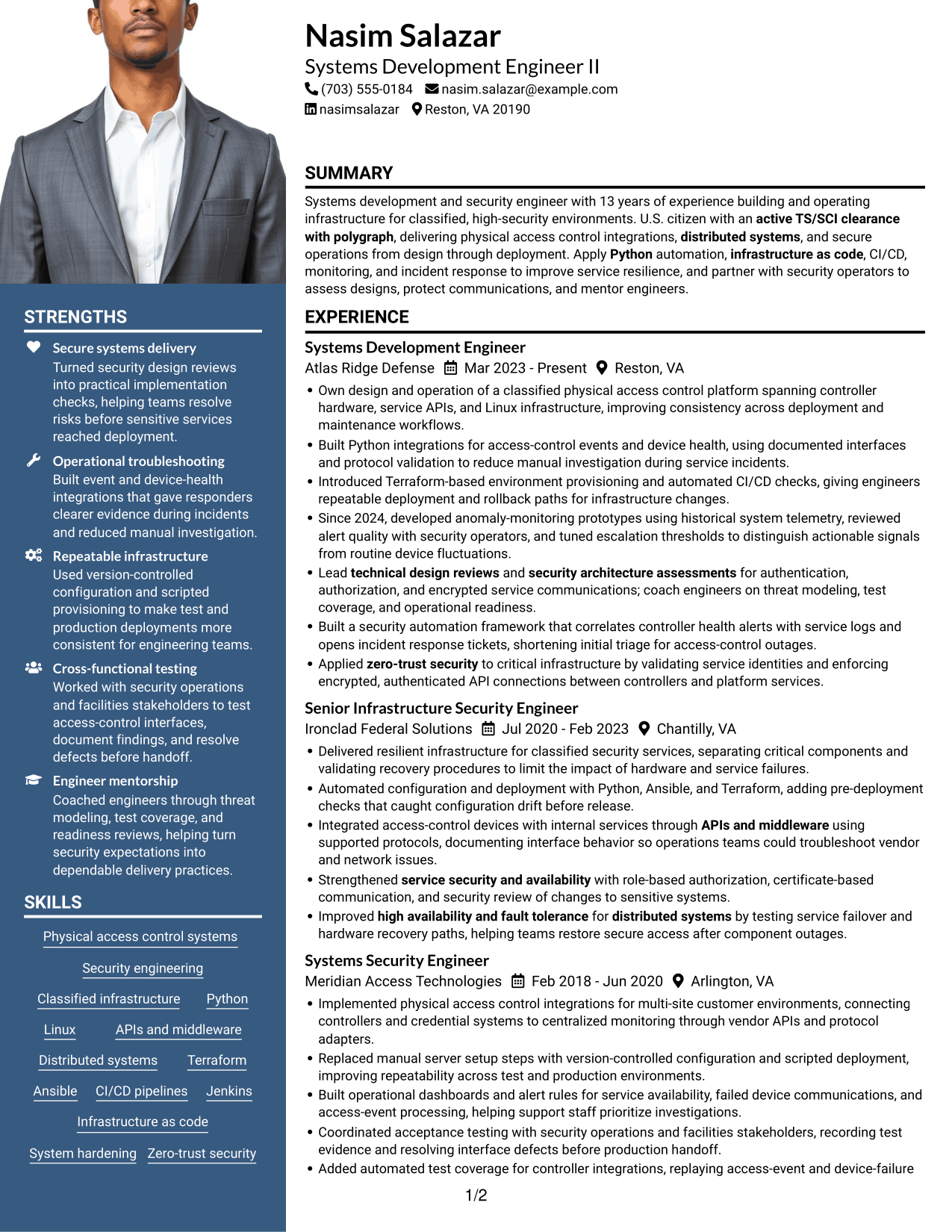 Resume example — page 1