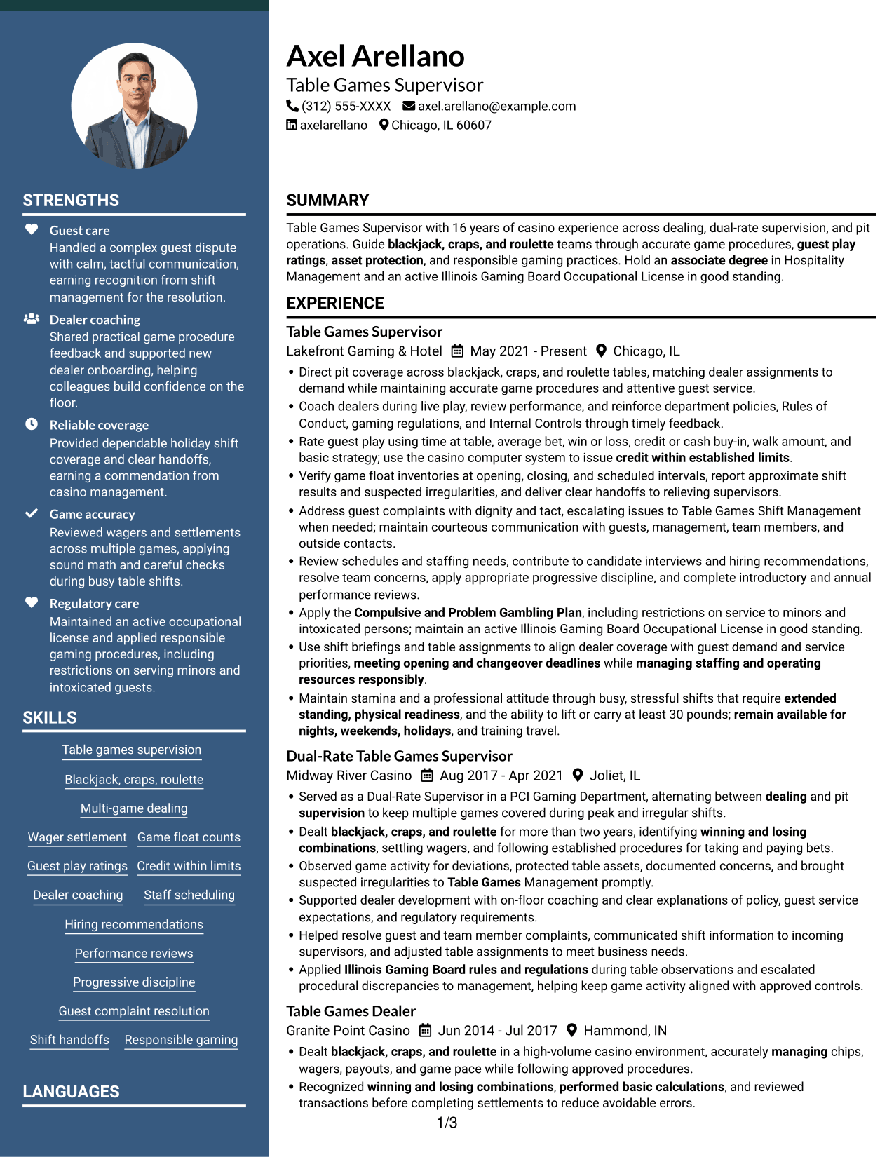 Resume example — page 1