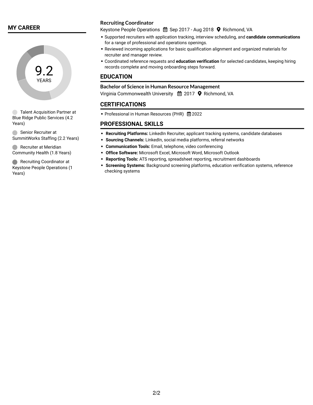 Resume example — page 2