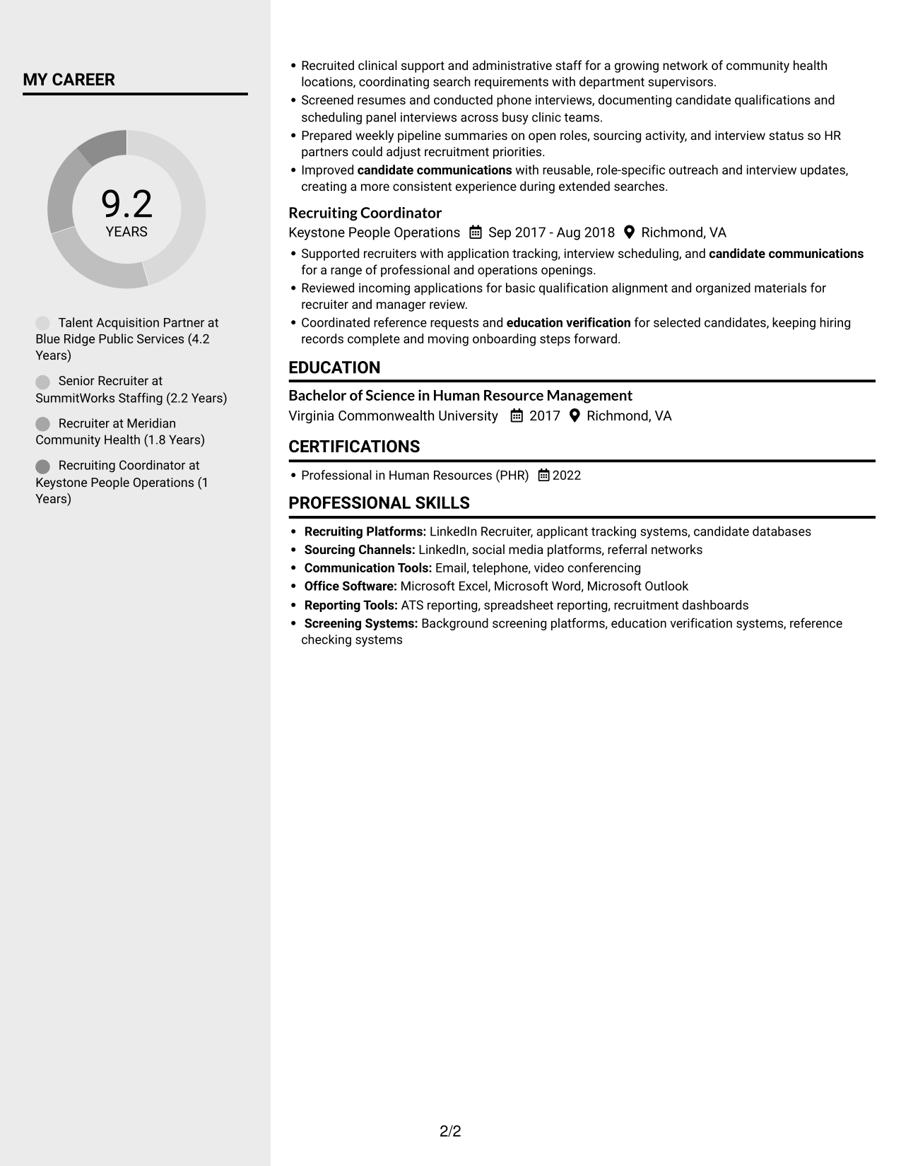 Resume example — page 2