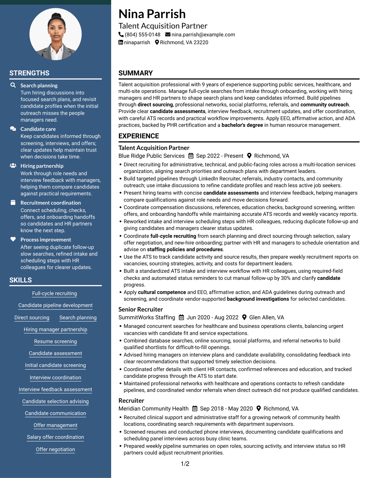 Resume example — page 1