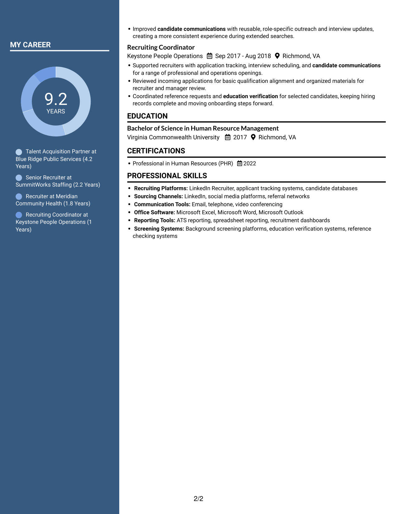 Resume example — page 2